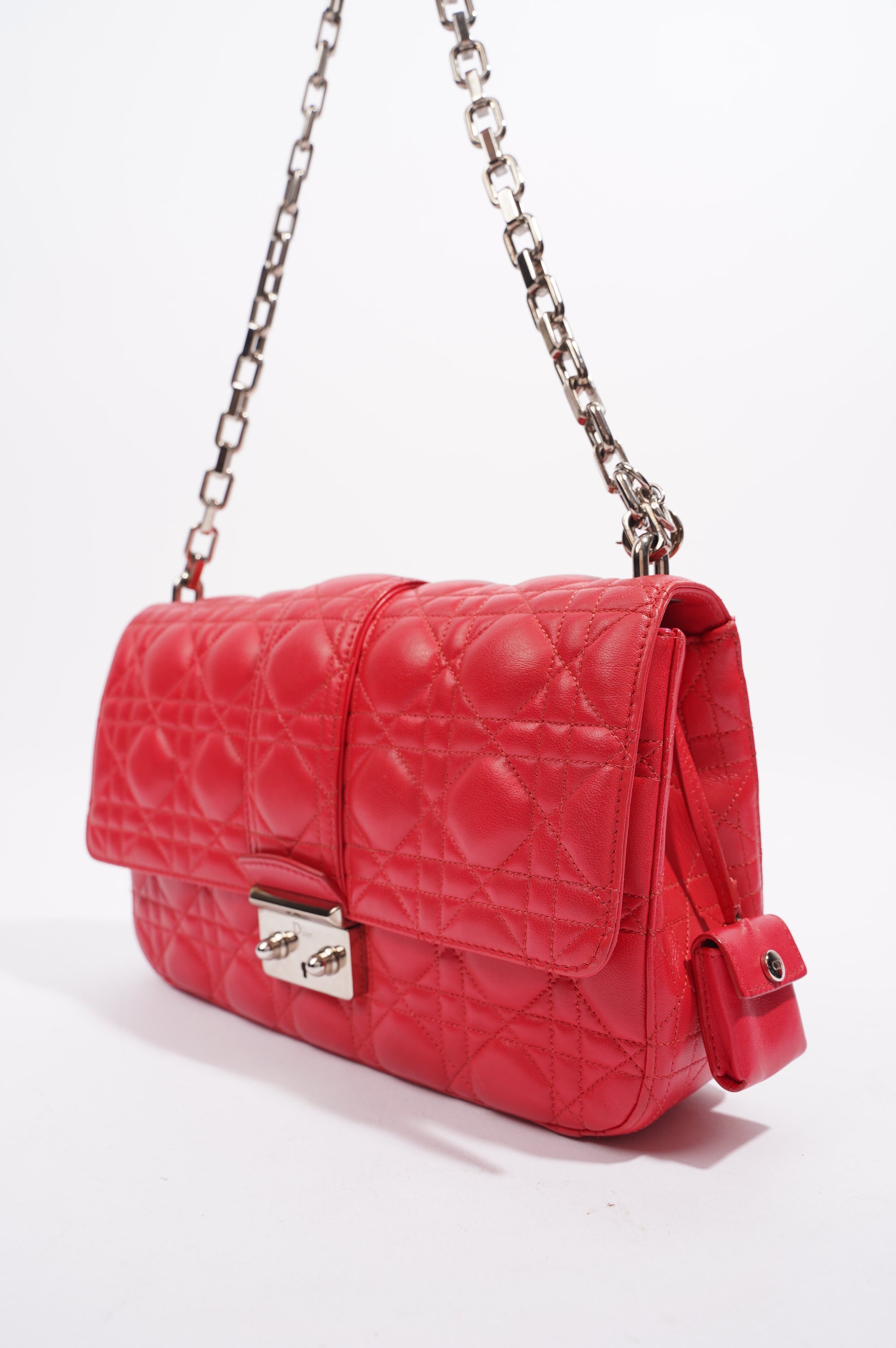 Christian Dior Womens New Lock Bag Leather Fuchsia
