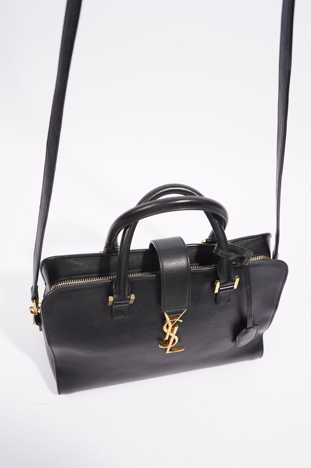 Saint Laurent Womens Cabas Black / Gold Small