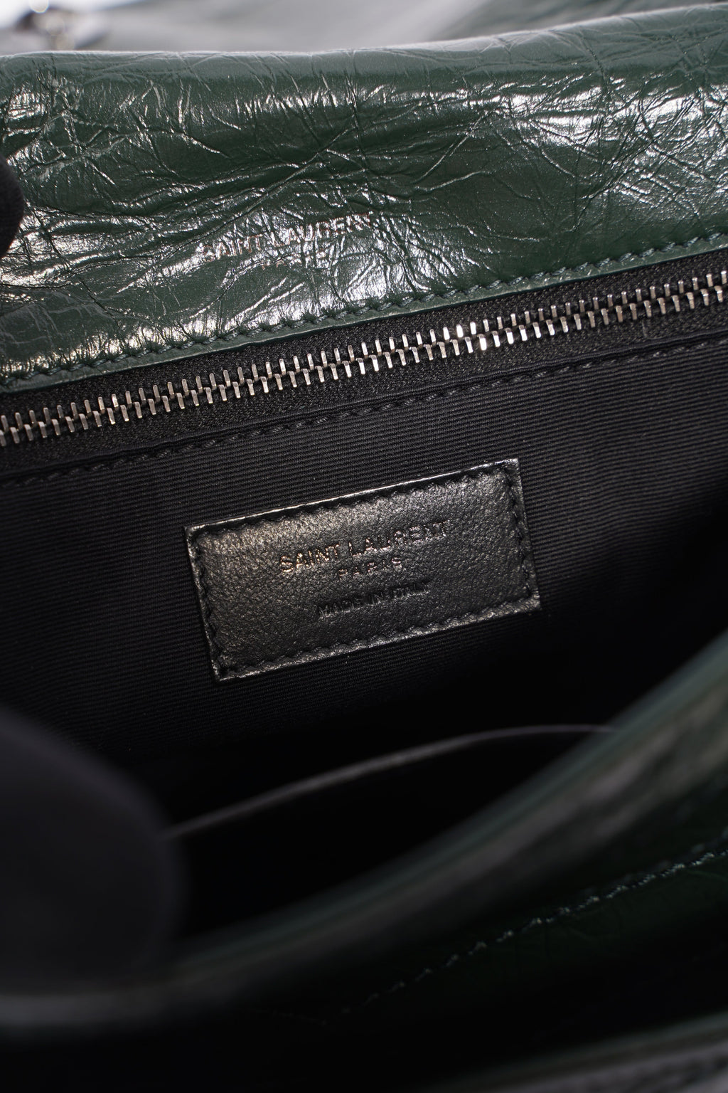 Saint Laurent Womens Niki Shoulder Bag Forest Green Medium