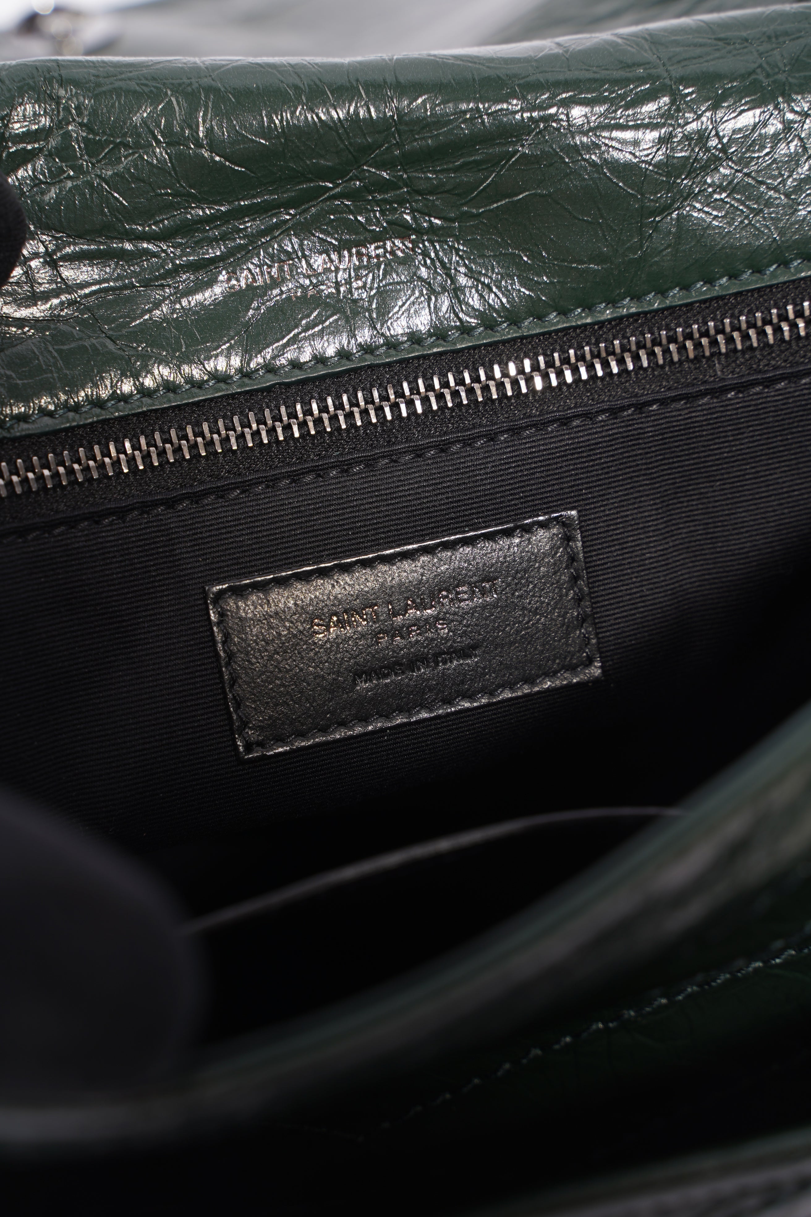 Saint Laurent Womens Niki Shoulder Bag Forest Green Medium