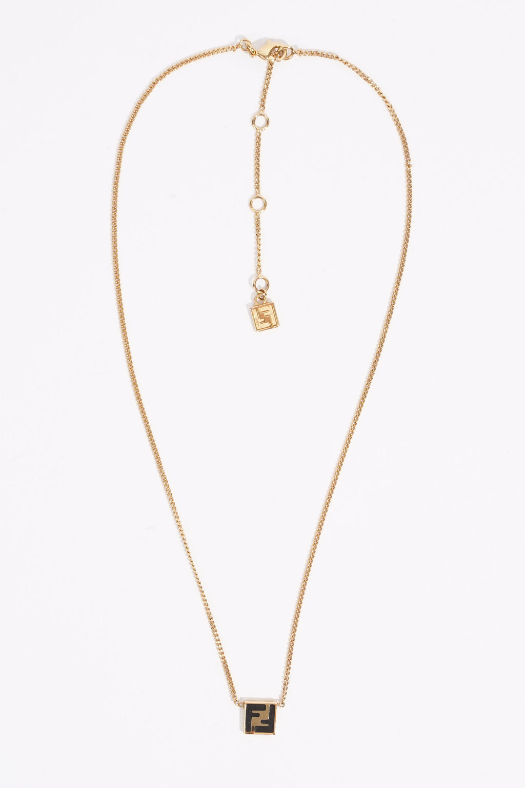 Fendi Womens O'Lock Necklace Golden Finish Base Metal