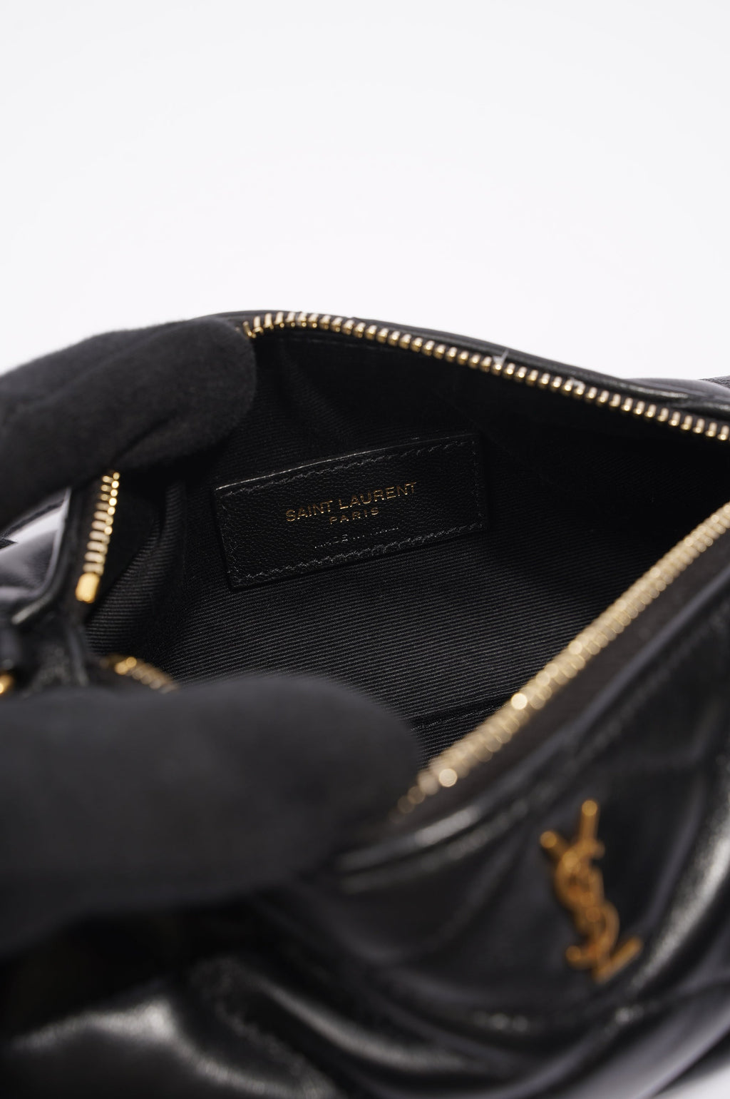 Saint Laurent Womens Sade Tube Black Leather Mini