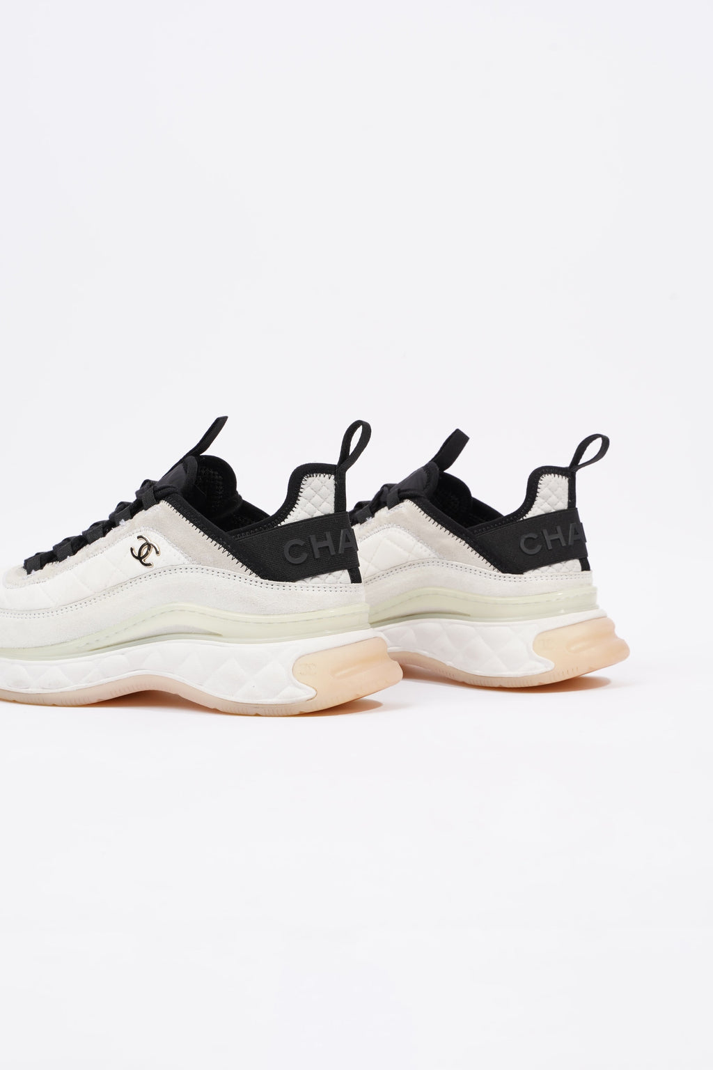 Chanel Womens CC Logo Runners Cream EU 39.5 / UK 6.5