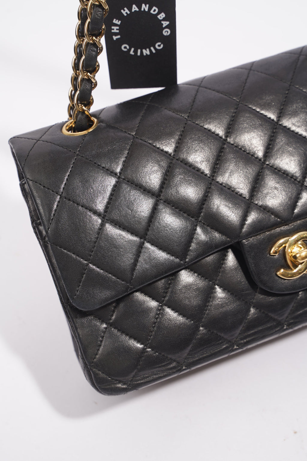 Chanel Lambskin Classic Double Flap Black Leather Medium