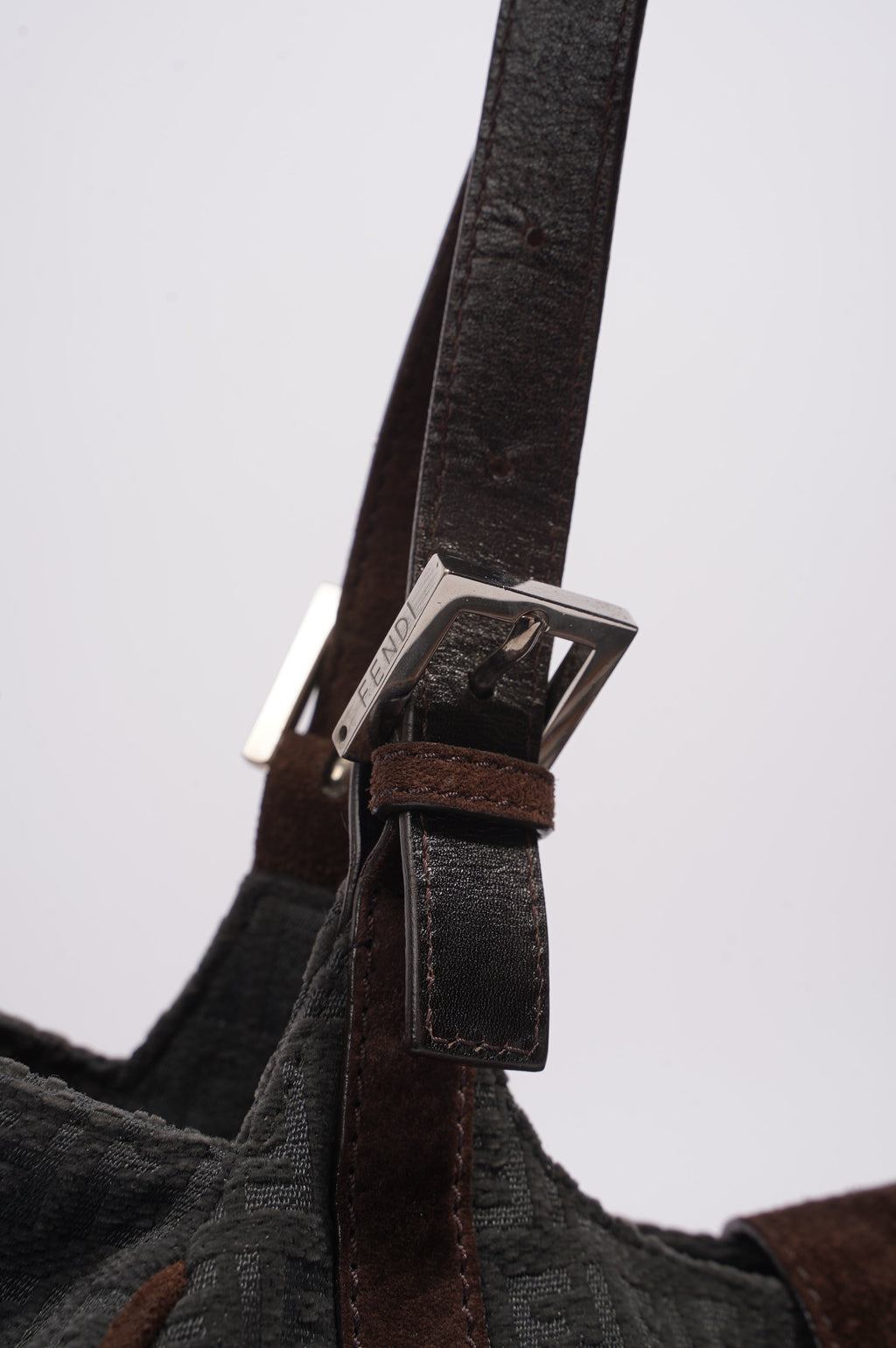 Fendi Zucchino Shoulder Bag Grey