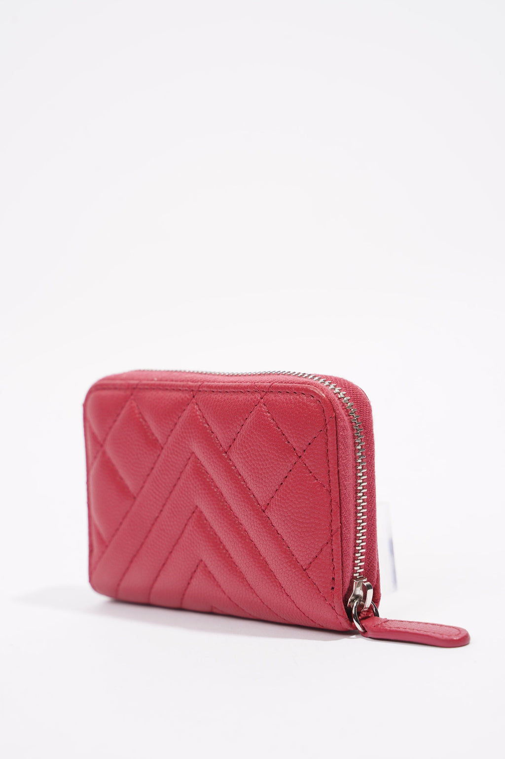 Chanel Womens Zippy Coin Wallet Pink Caviar Leather