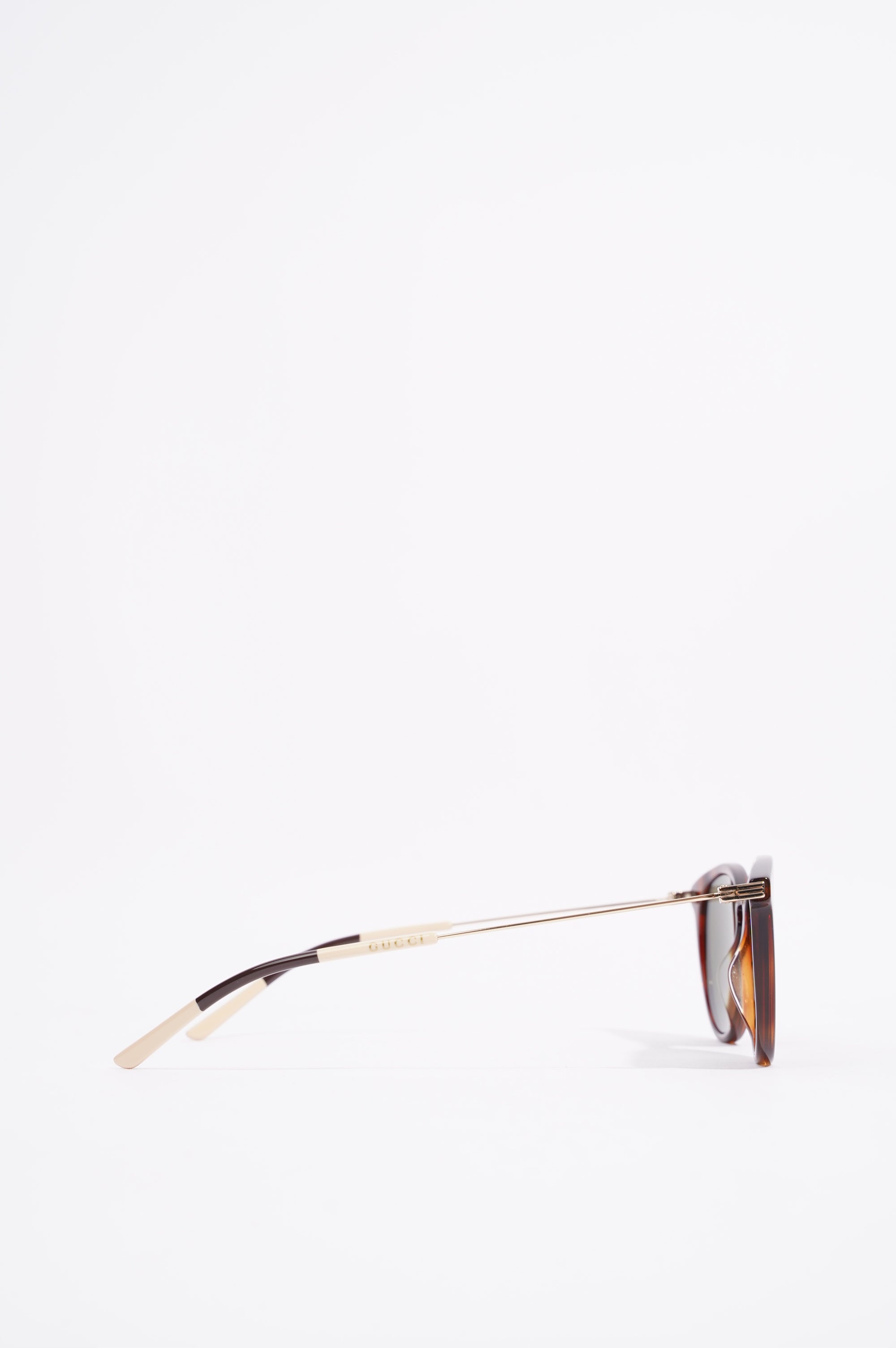 Gucci Womens Round Sunglasses Brown Acetate 145