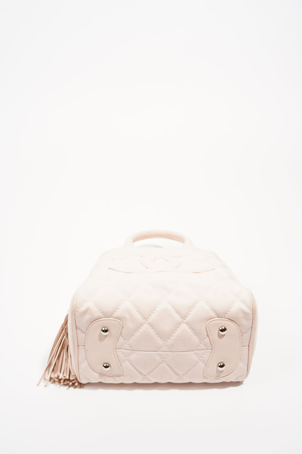 Chanel Womens Lambskin Hobo Tassel Bag Pink Small