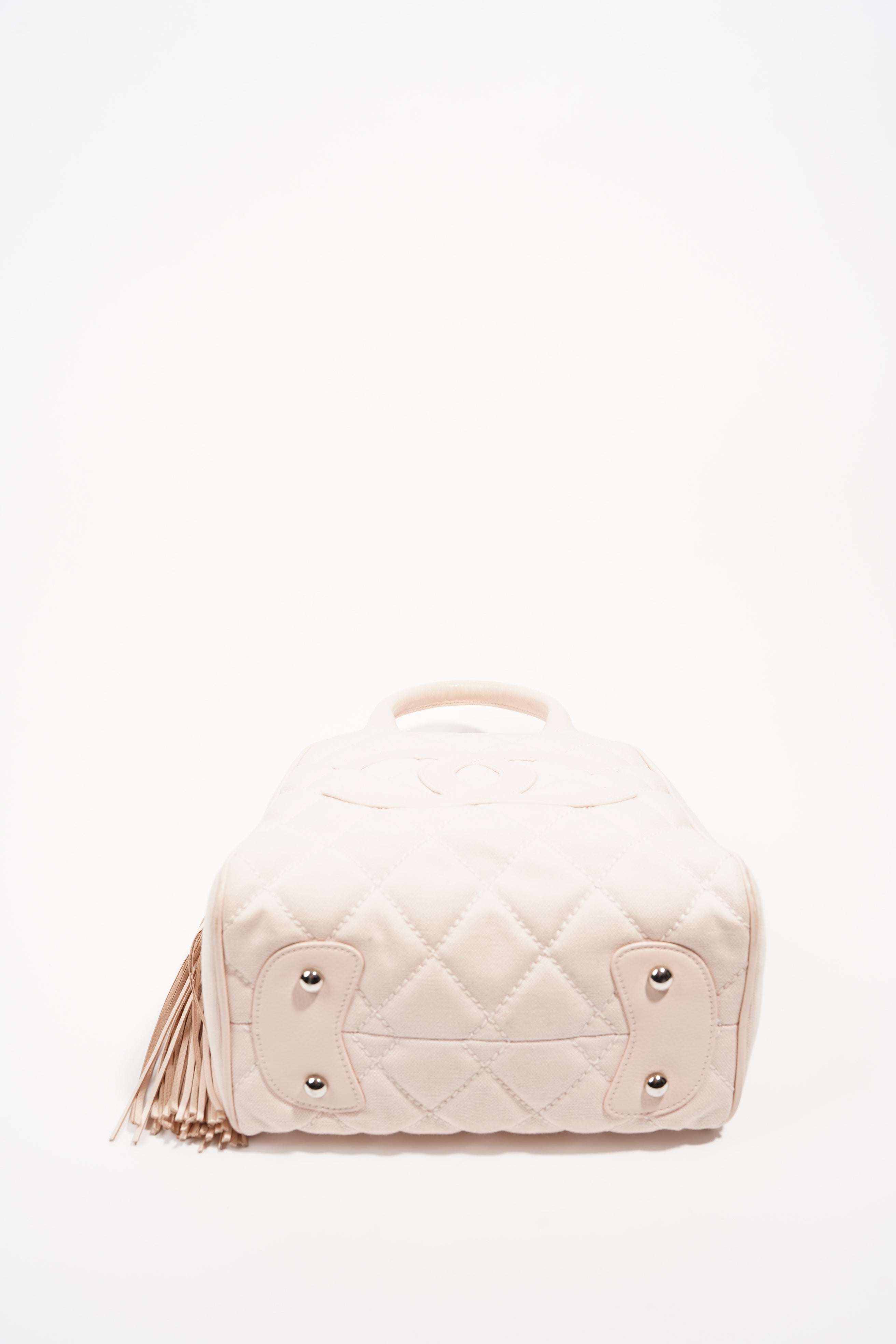 Chanel Womens Lambskin Hobo Tassel Bag Pink Small