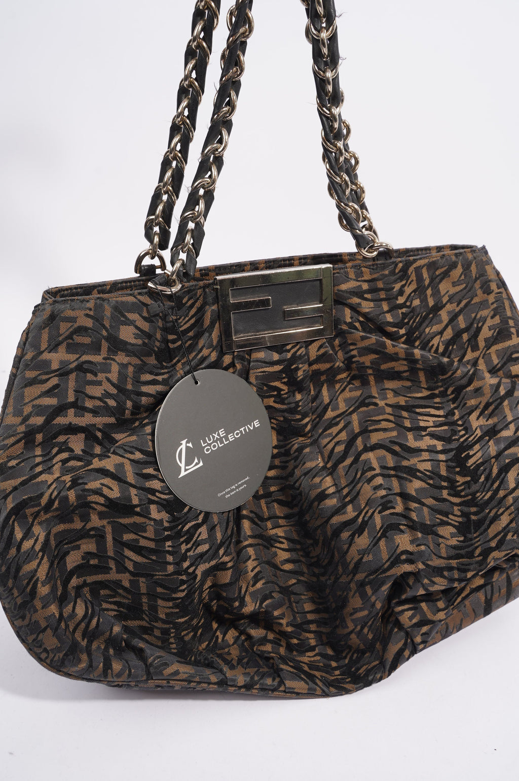 Fendi Womens Tobacco Zucca Canvas Bag Brown