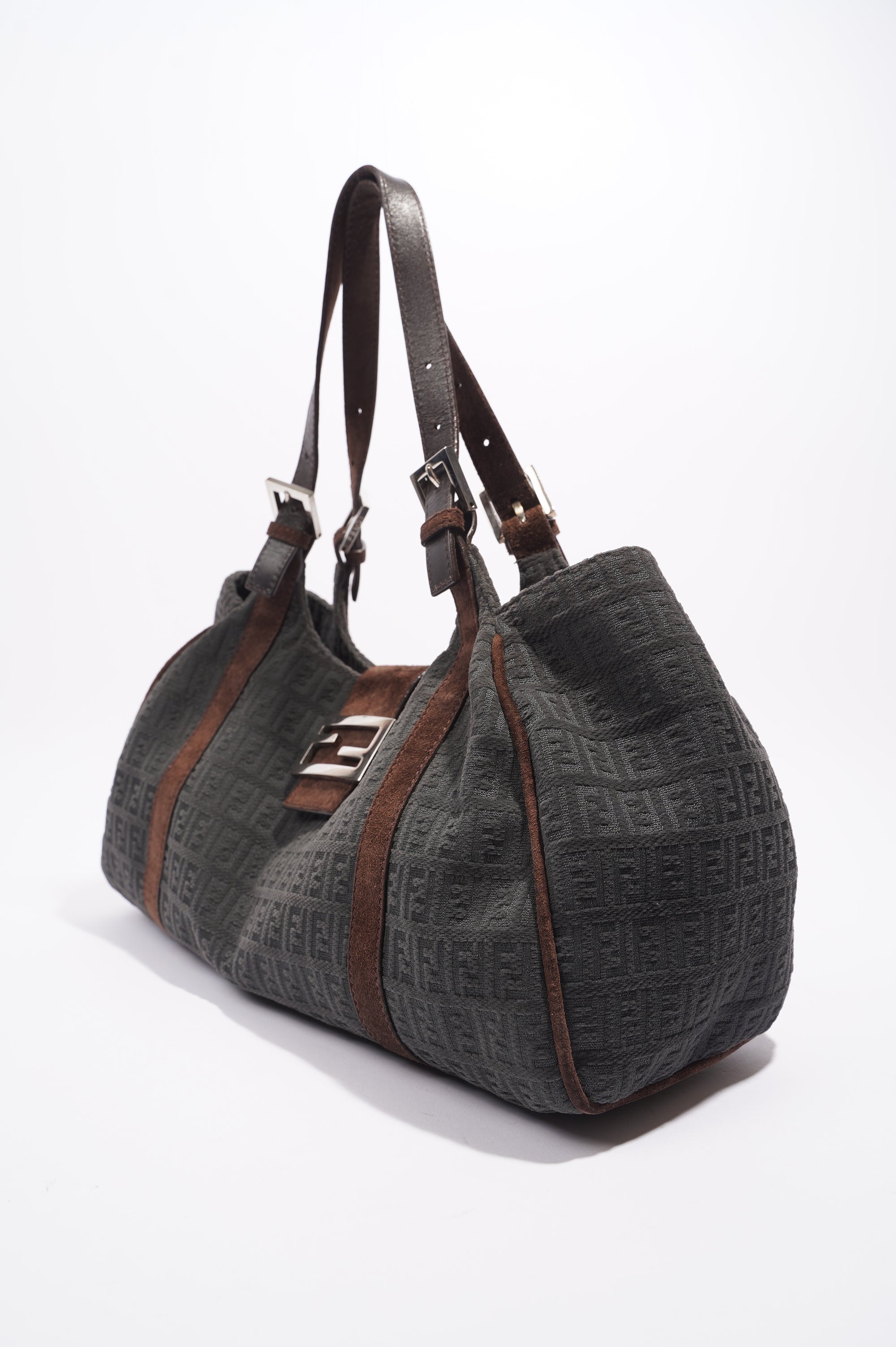 Fendi Zucchino Shoulder Bag Grey