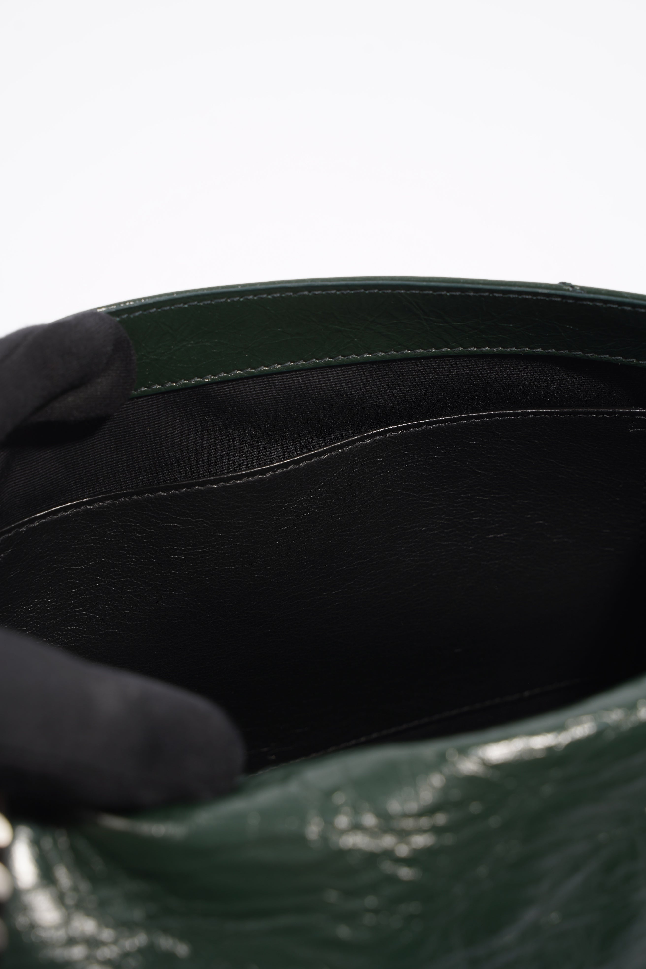 Saint Laurent Womens Niki Shoulder Bag Forest Green Medium