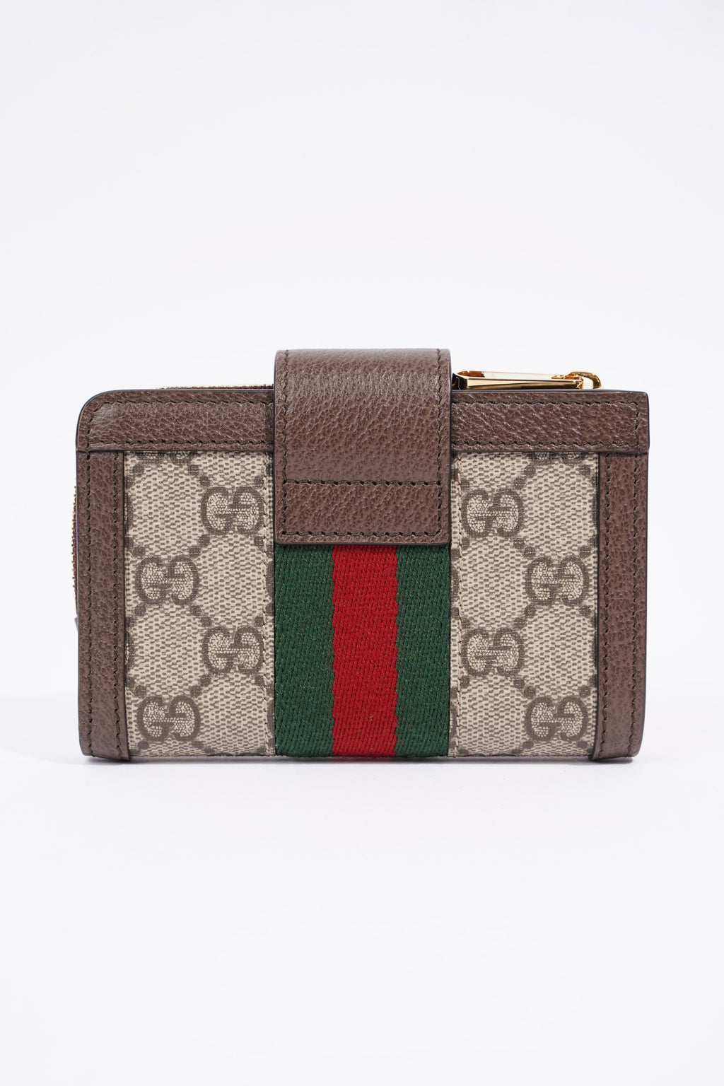 Gucci Ophidia GG-jacquard Web-stripe zipped wallet Monogram / Green / Red Canvas