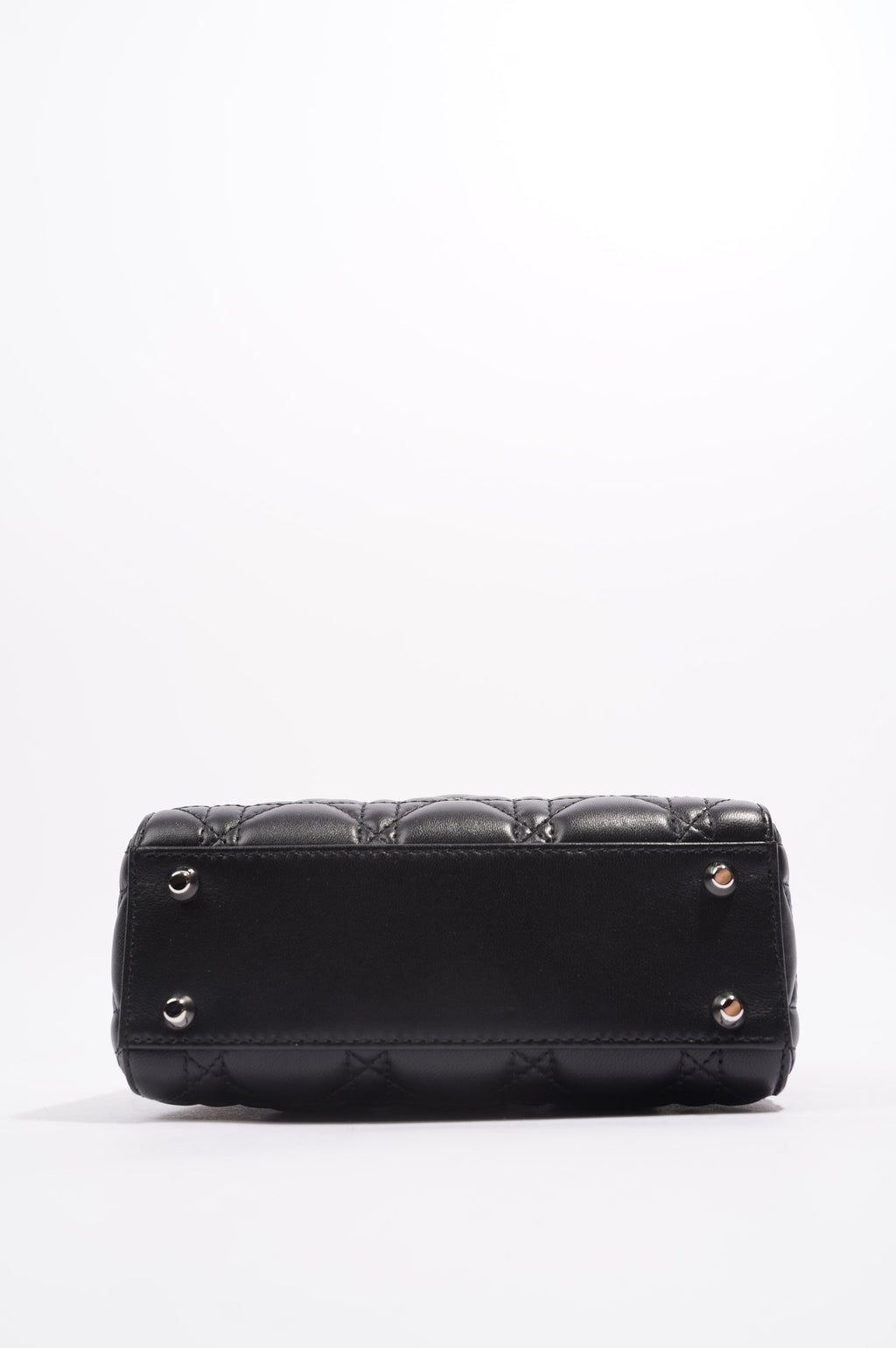 Christian Dior Womens Lady Dior Black Leather Mini