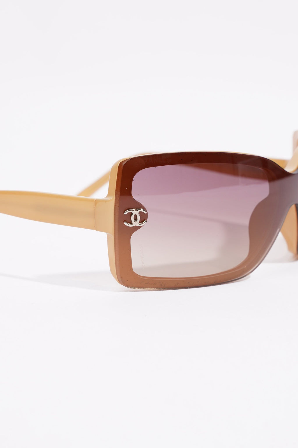 Chanel Womens Oversized Sunglasses Brown Acetate 120