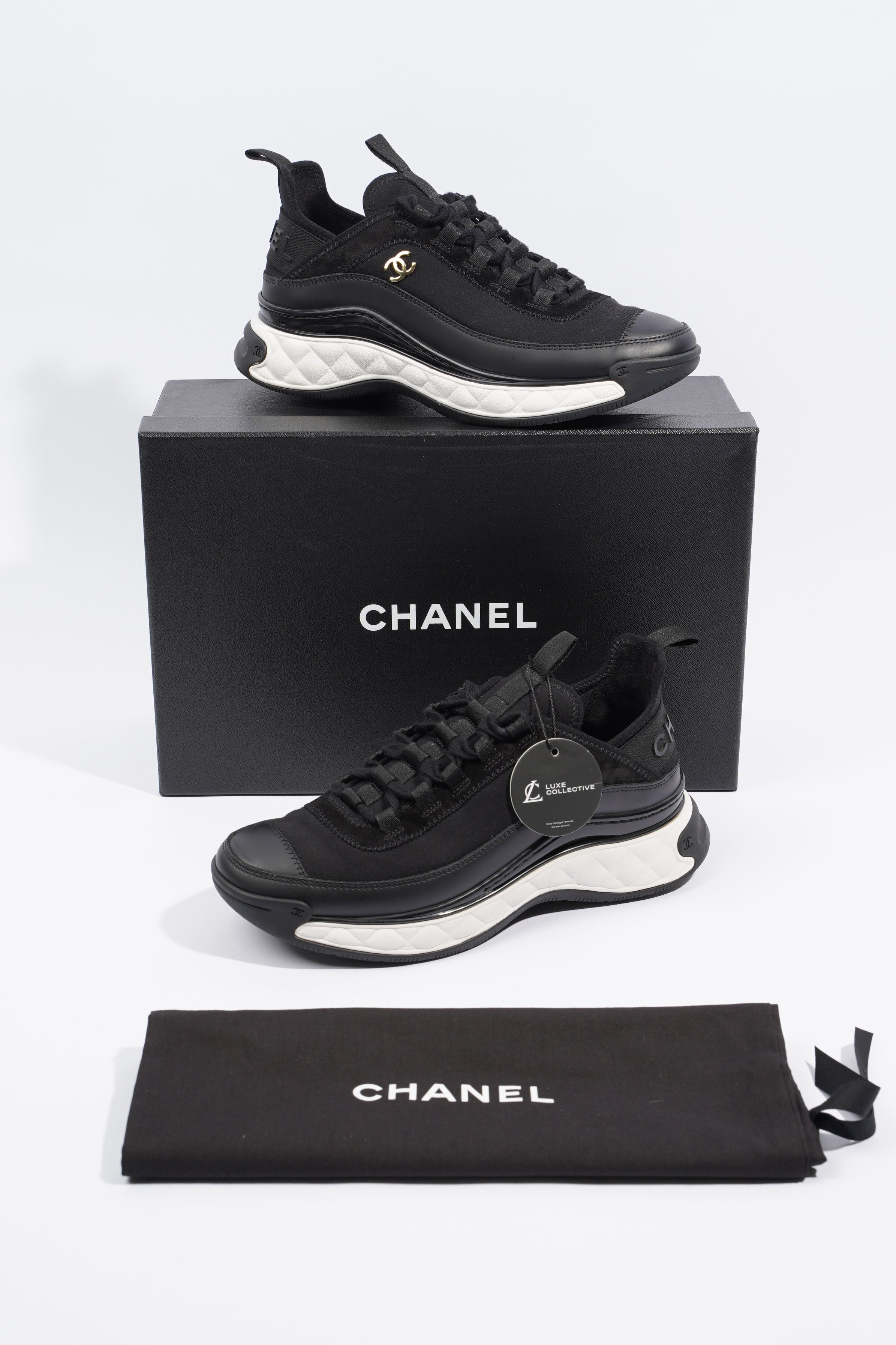 Chanel Womens CC Logo Runner Black EU 38 / UK 5