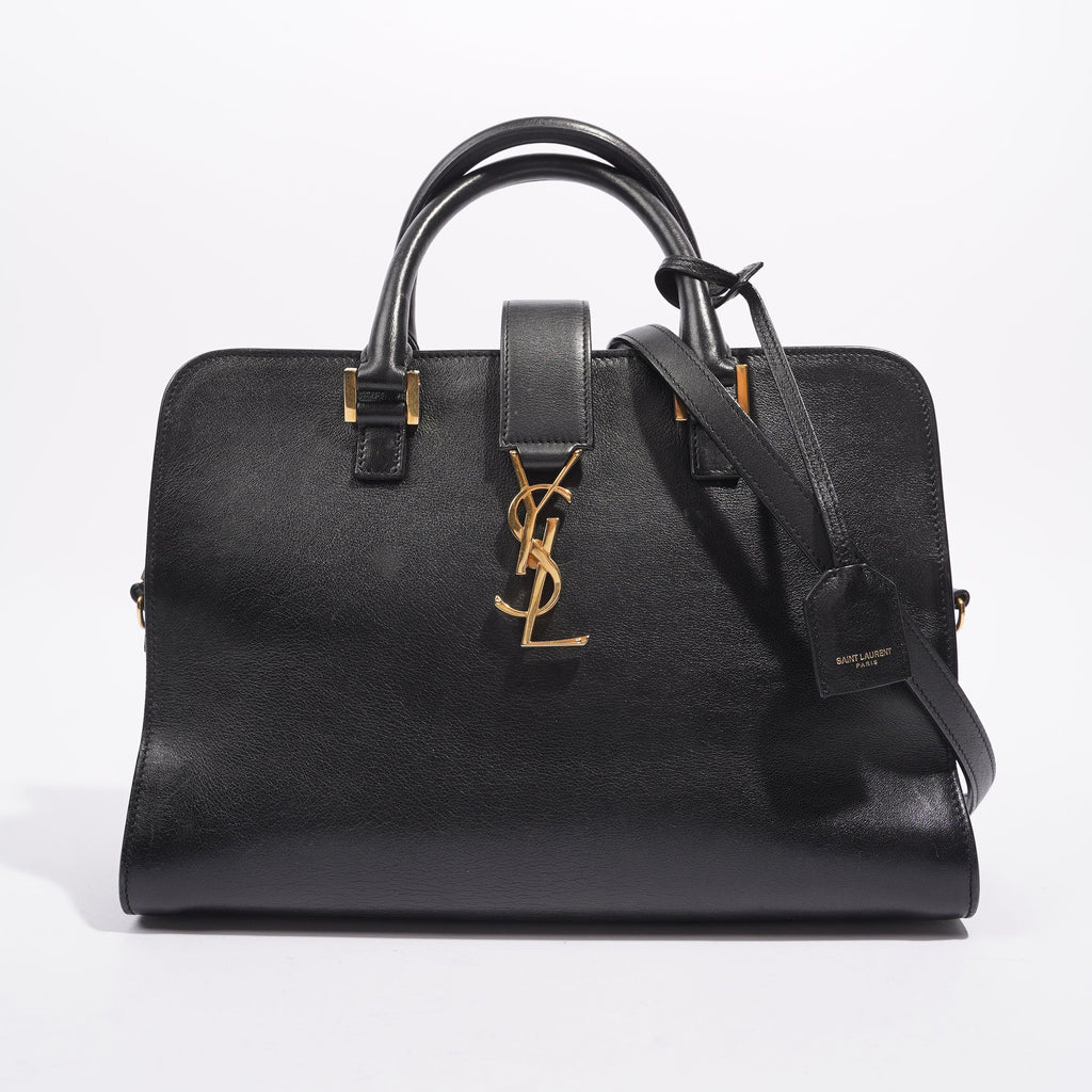 Saint Laurent Womens Cabas Black / Gold Small