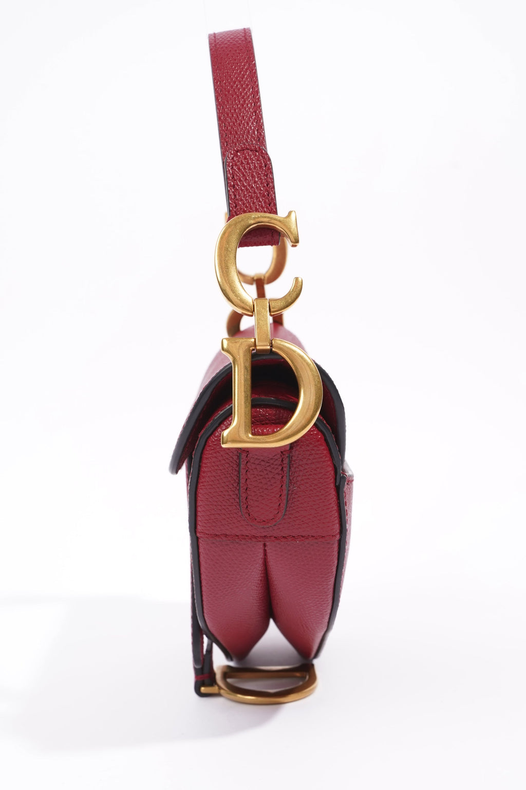 Christian Dior Saddle Bag Red Leather Mini