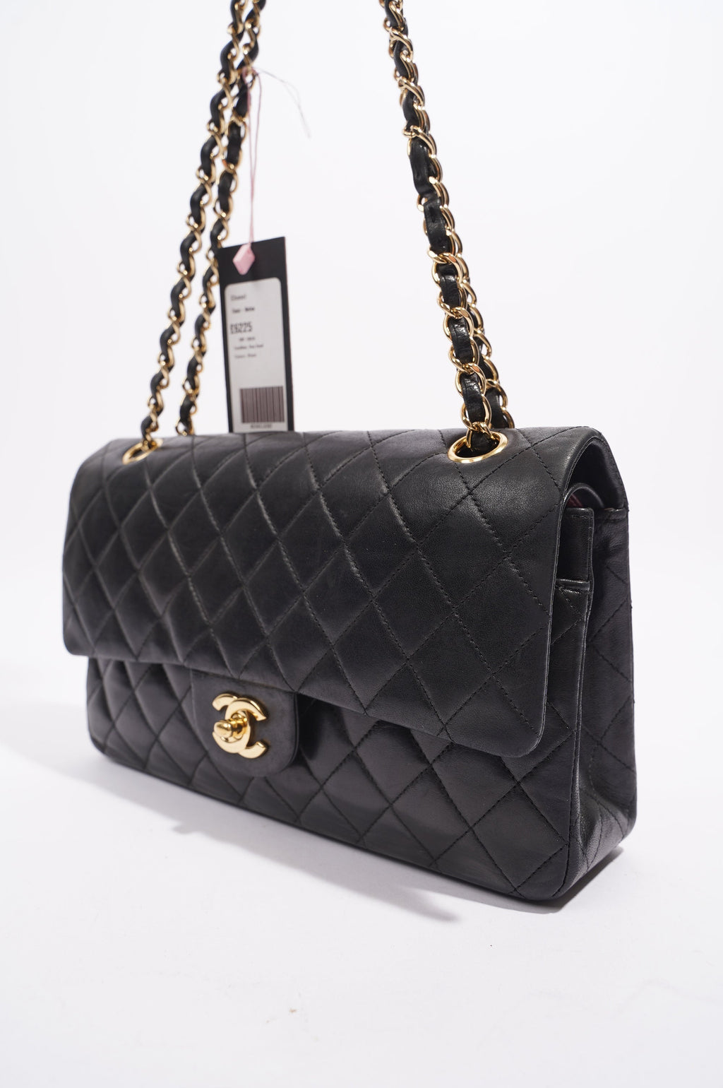 Chanel Lambskin Classic Double Flap Black Leather Medium