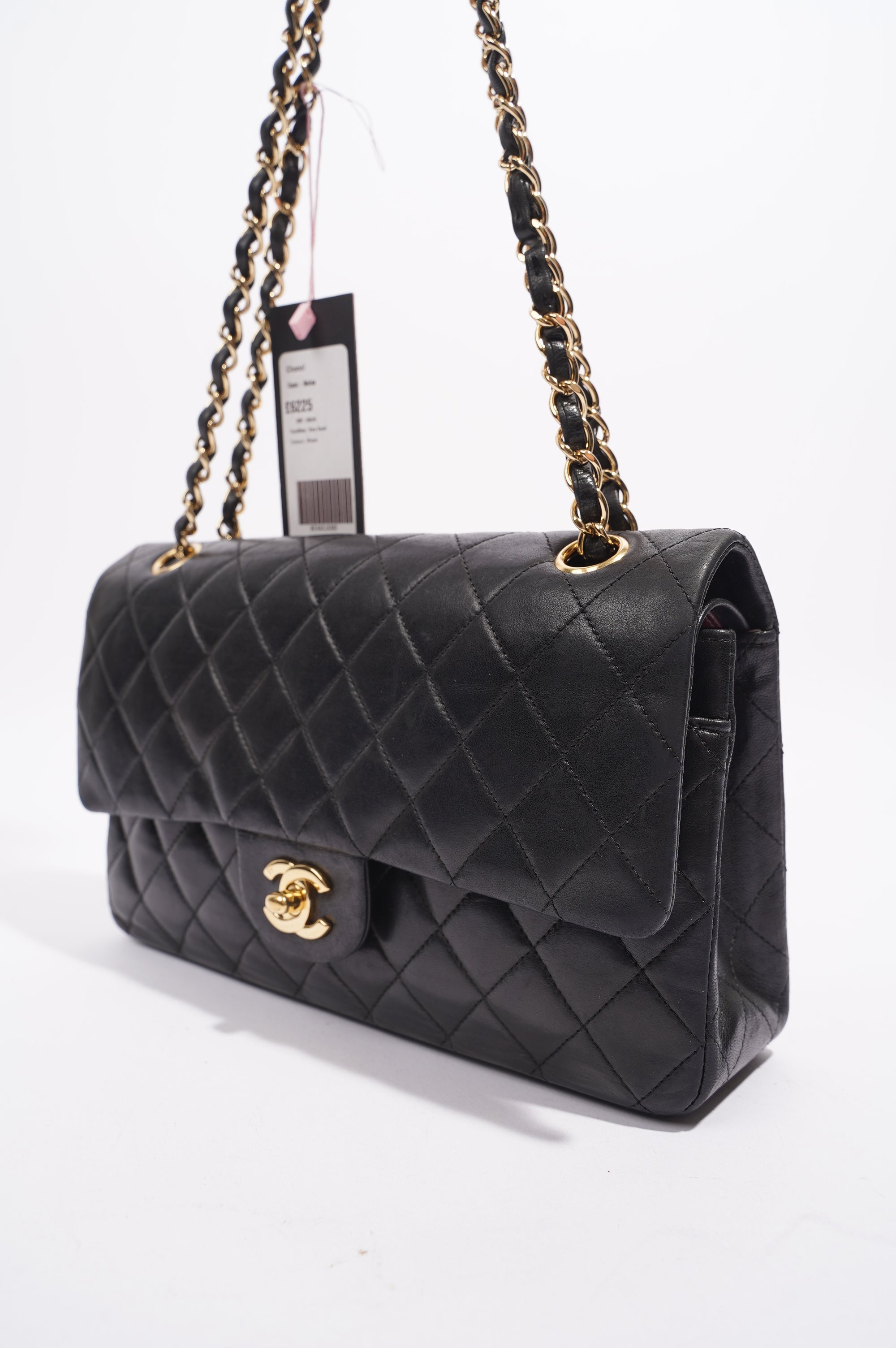 Chanel Lambskin Classic Double Flap Black Leather Medium