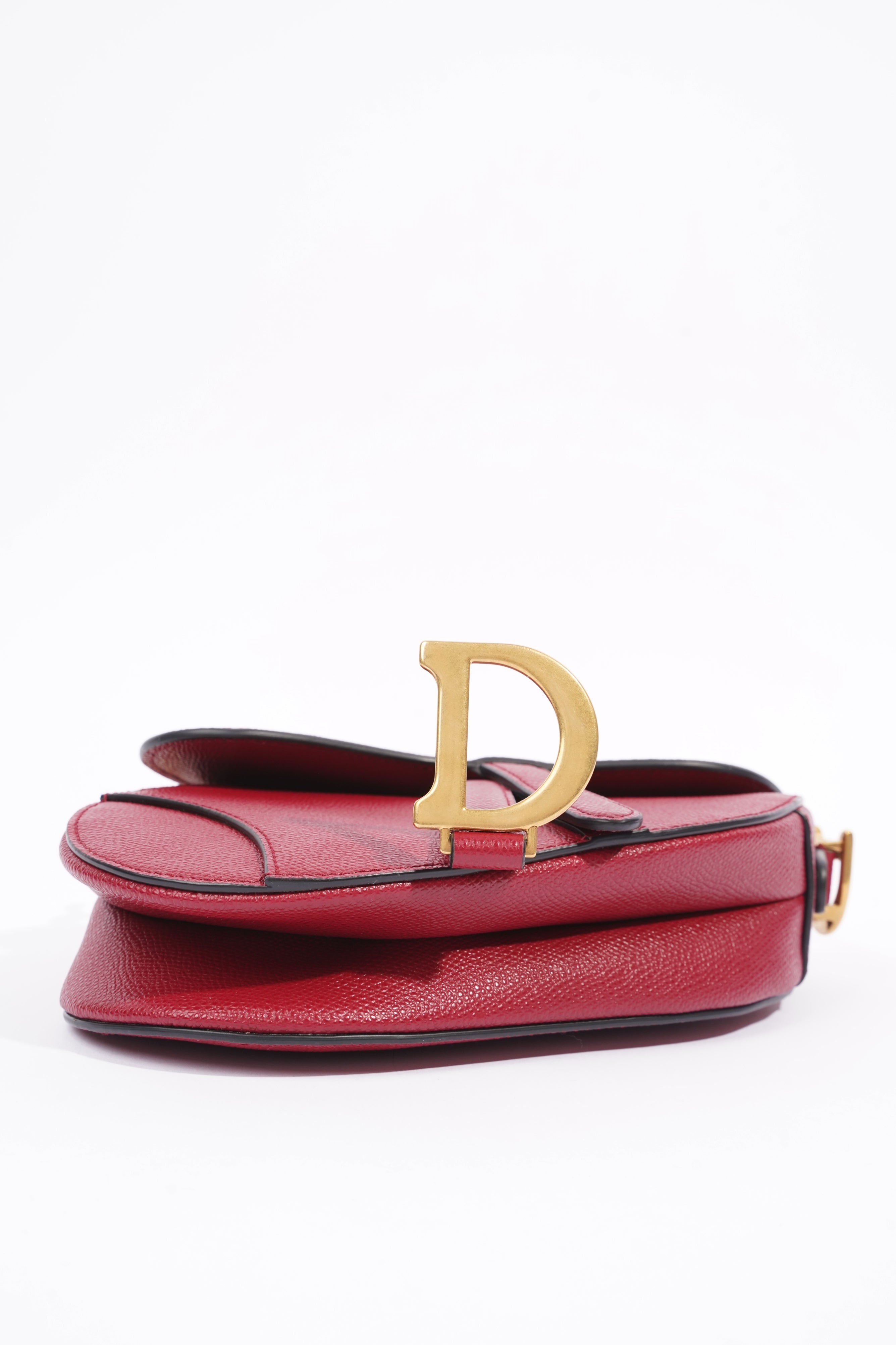 Christian Dior Saddle Bag Red Leather Mini