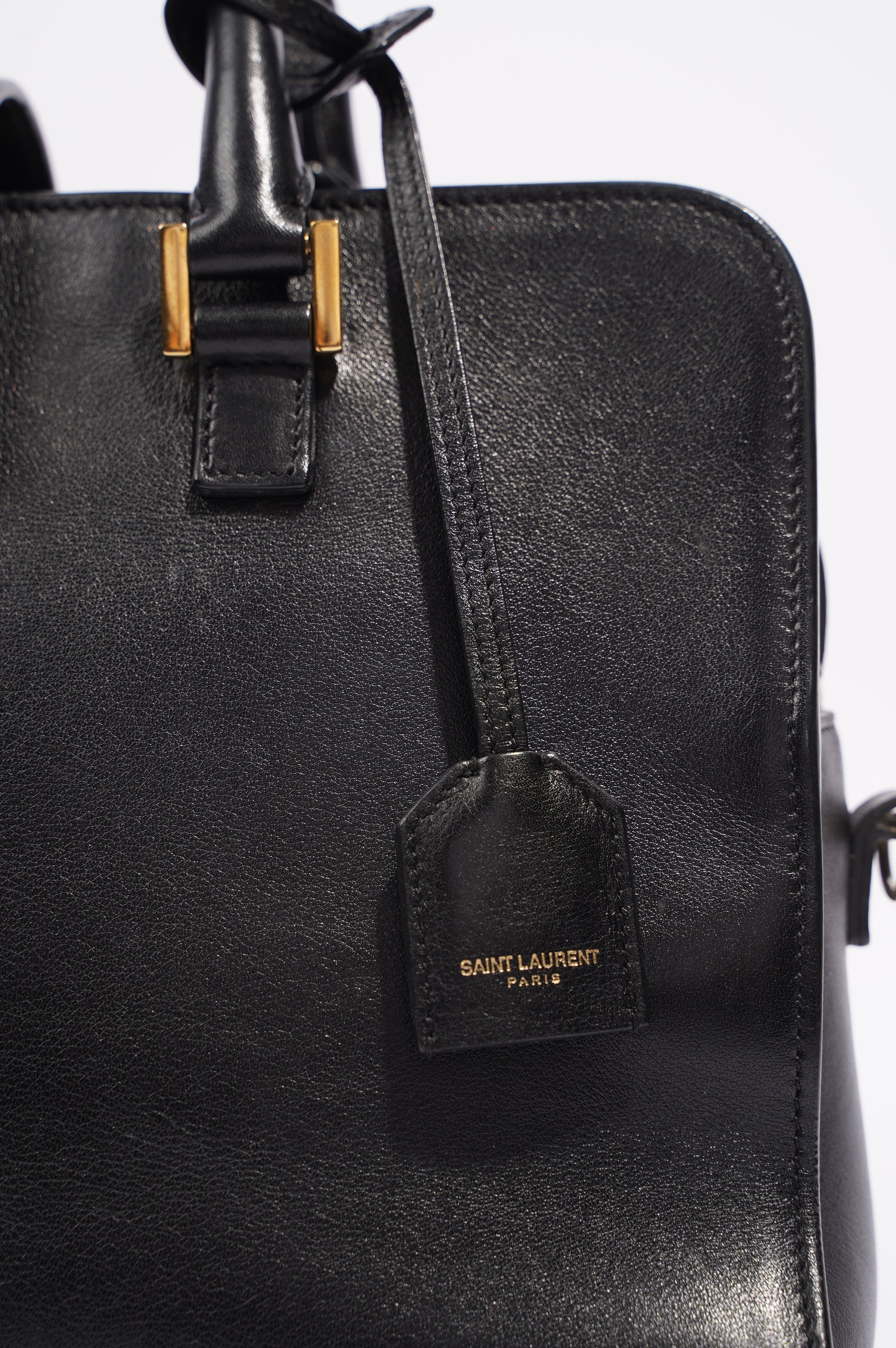 Saint Laurent Womens Cabas Black / Gold Small