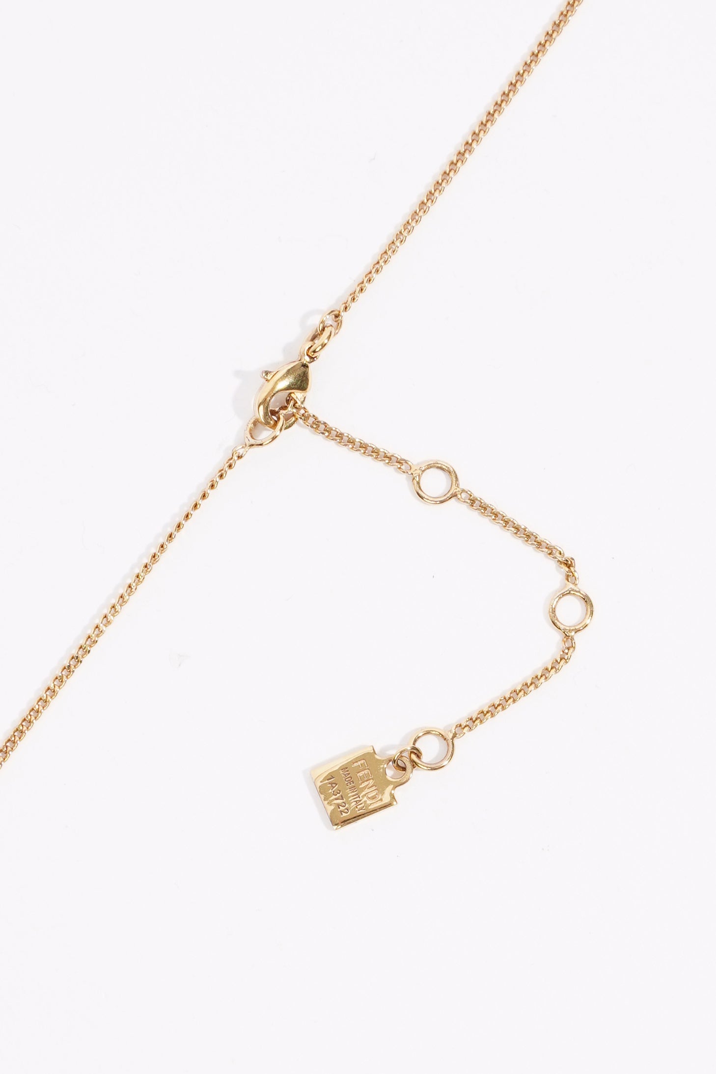 Fendi Womens O'Lock Necklace Golden Finish Base Metal