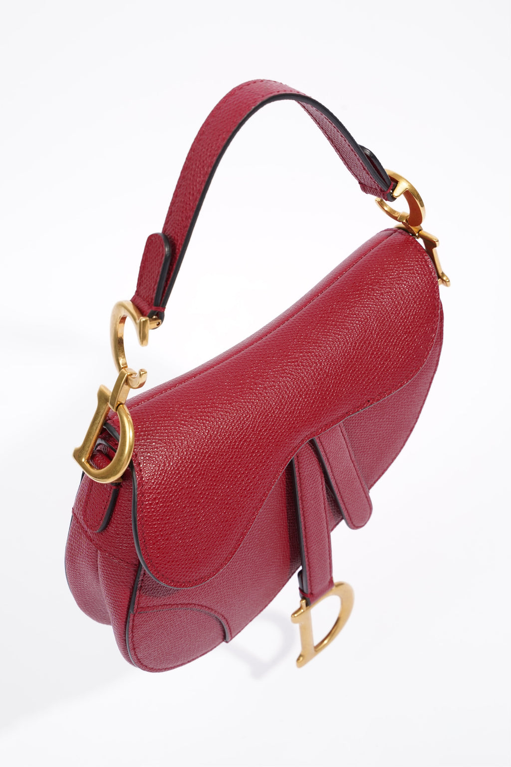 Christian Dior Saddle Bag Red Leather Mini