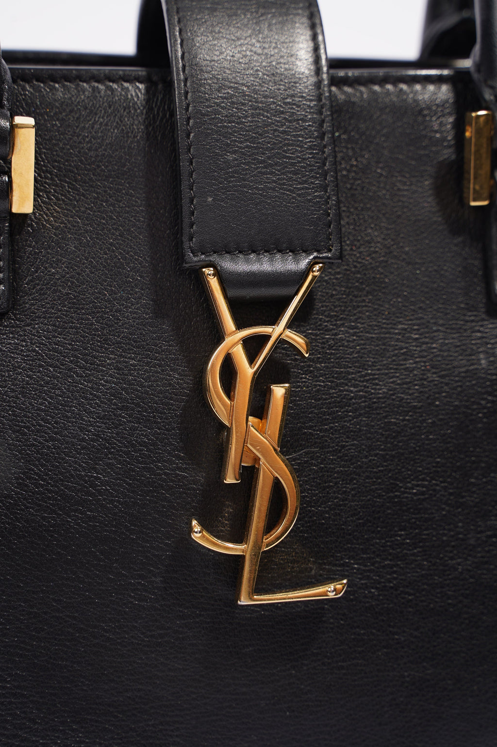Saint Laurent Womens Cabas Black / Gold Small