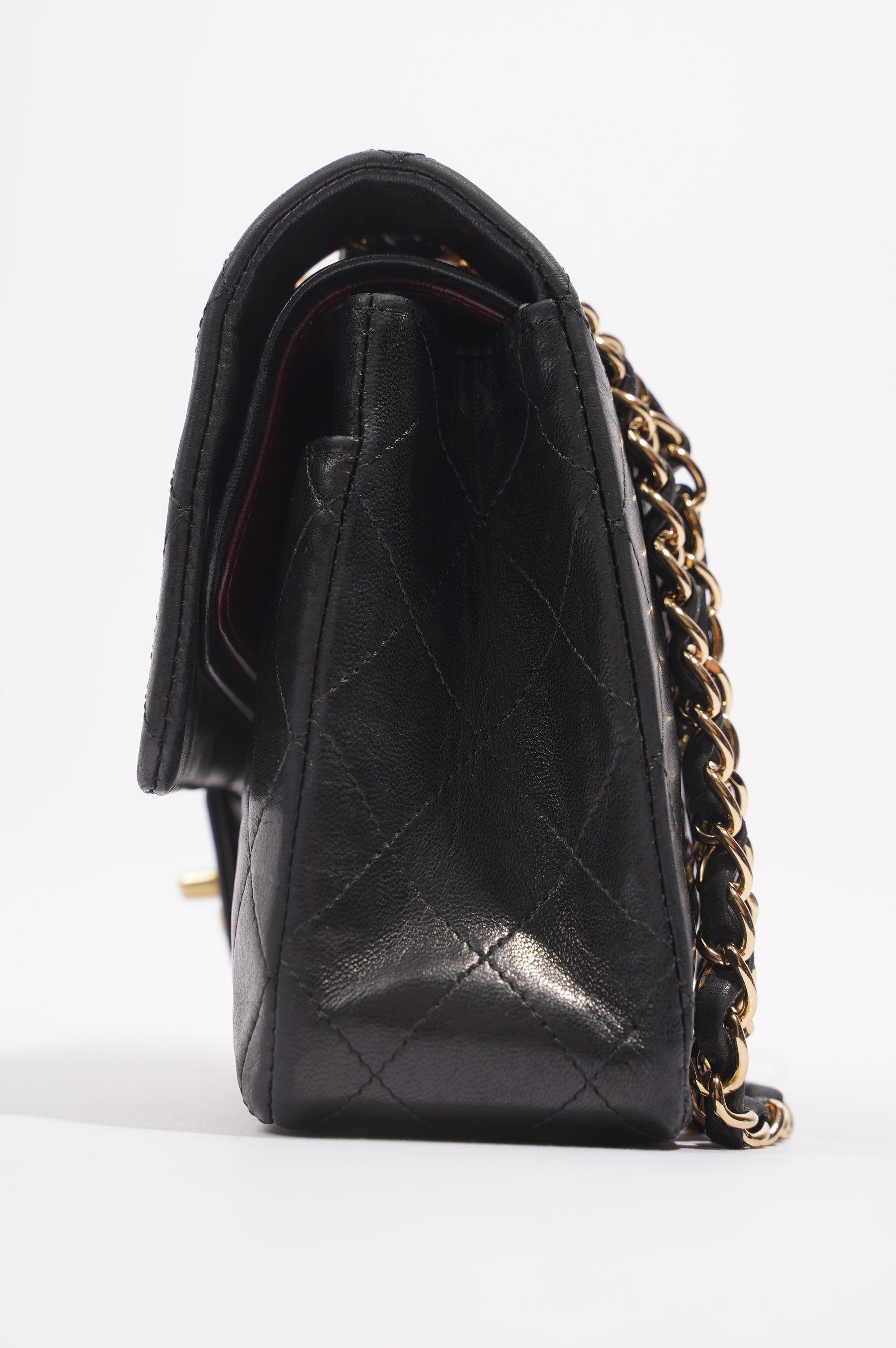 Chanel Lambskin Classic Double Flap Black Leather Medium