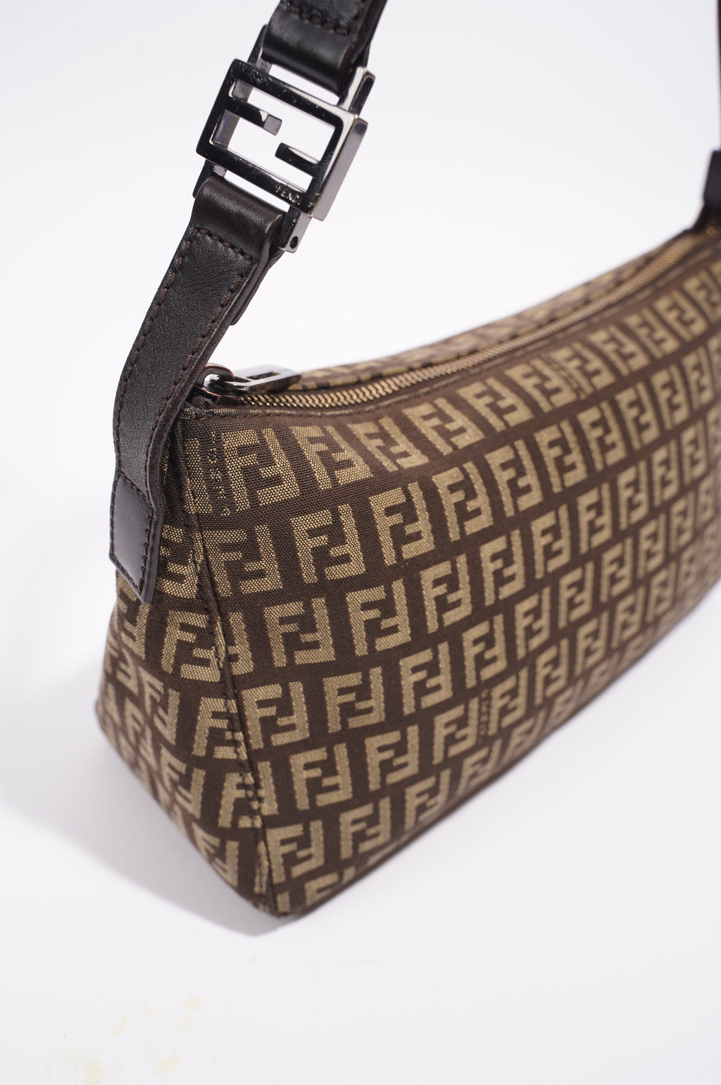 Fendi Womens Zucchino Bag Monogram Canvas
