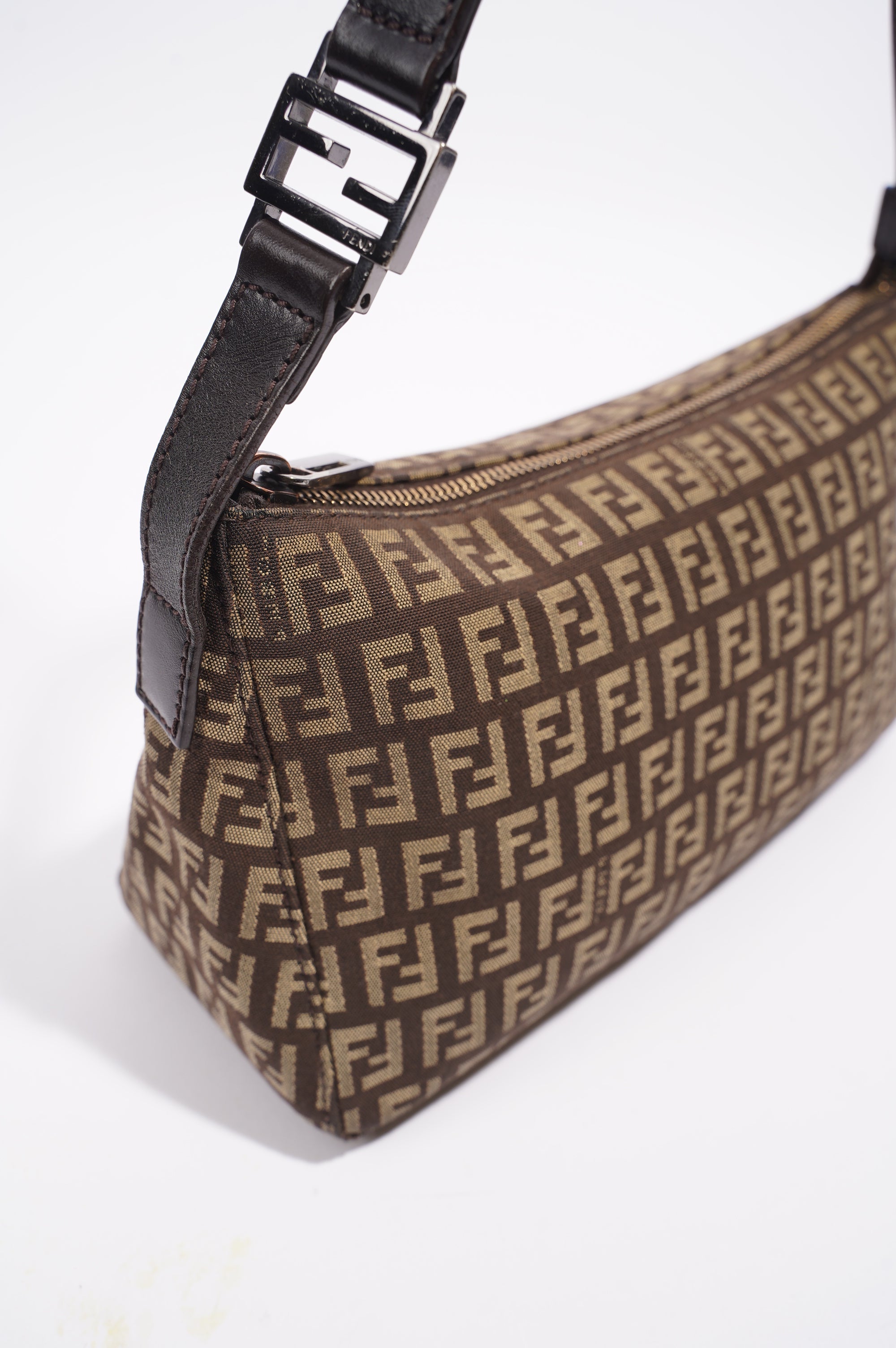 Fendi Womens Zucchino Bag Monogram Canvas