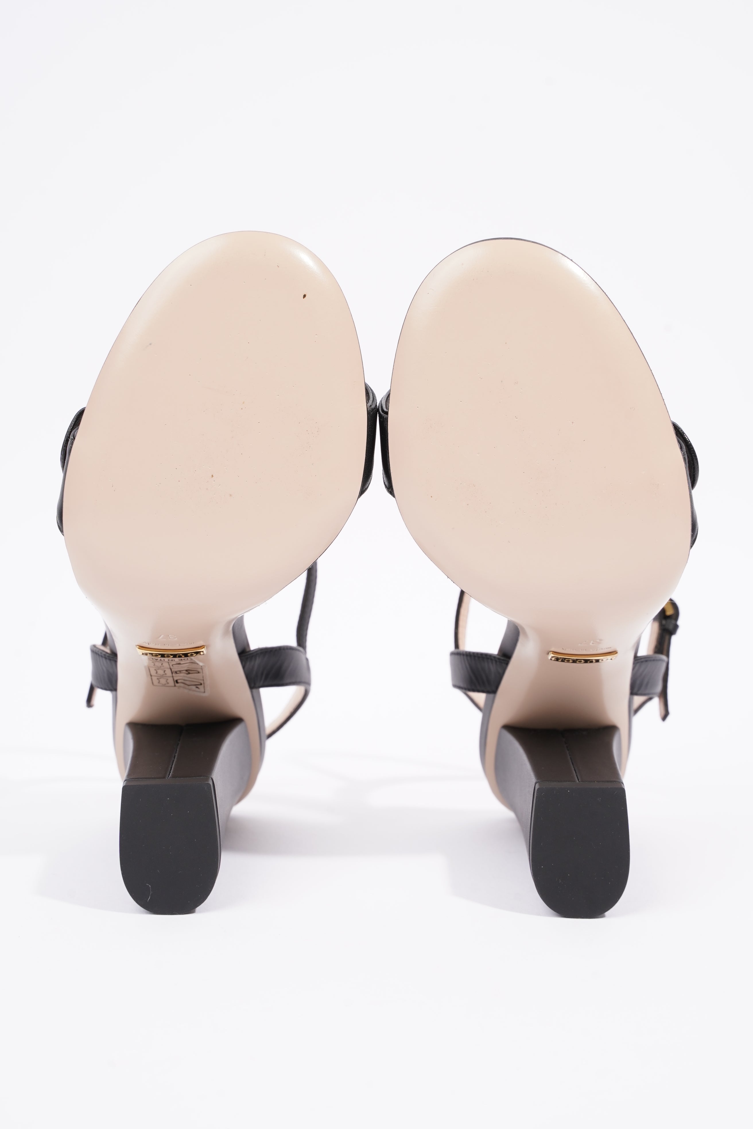 Gucci Womens Marmont Sandal Black / Gold EU 37 / UK 4