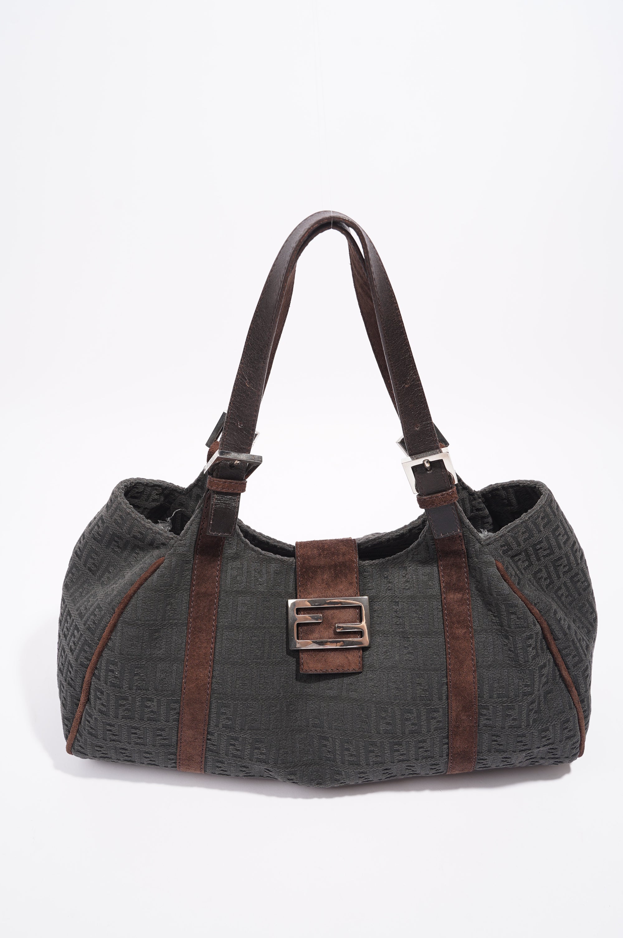 Fendi Zucchino Shoulder Bag Grey