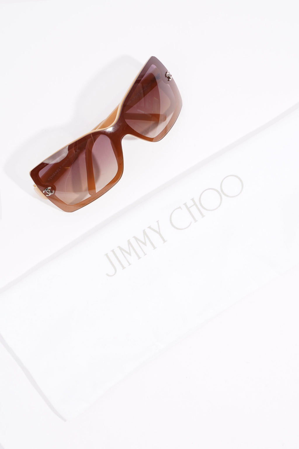 Chanel Womens Oversized Sunglasses Brown Acetate 120