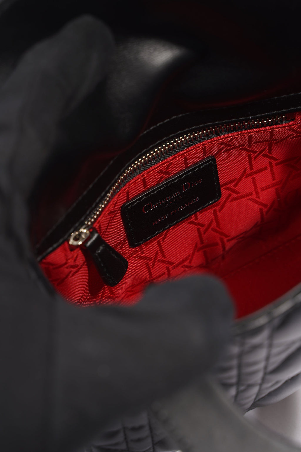 Christian Dior Womens Lady Dior Black Leather Mini