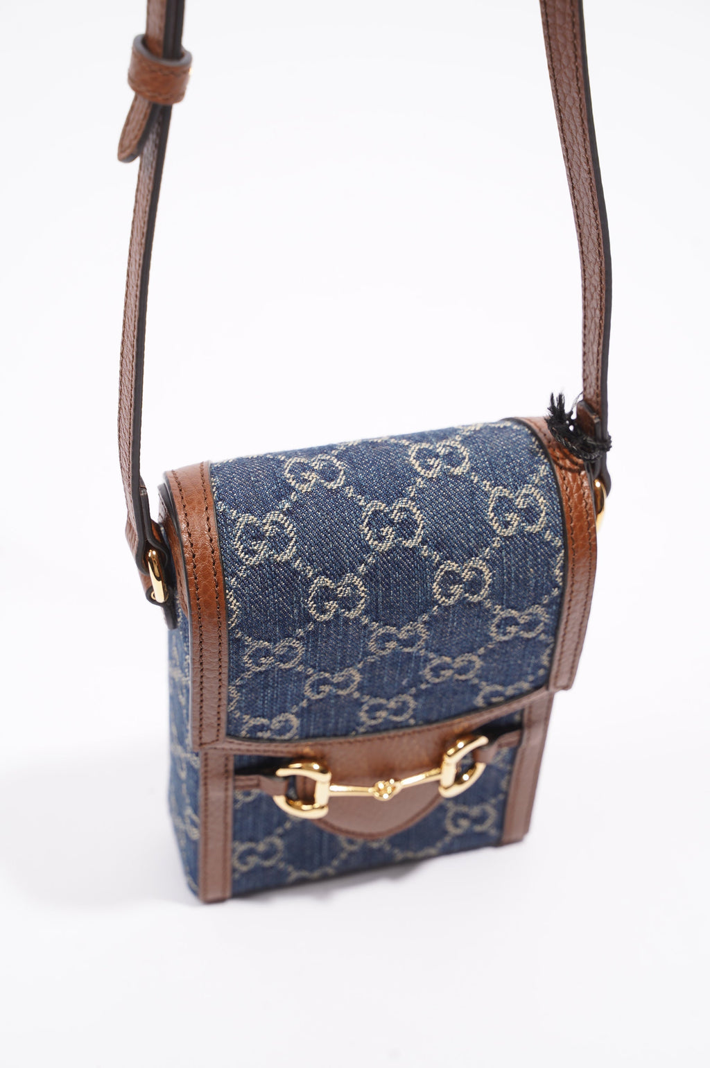 Gucci Horsebit 1955 Mini Bag Denim / Brown