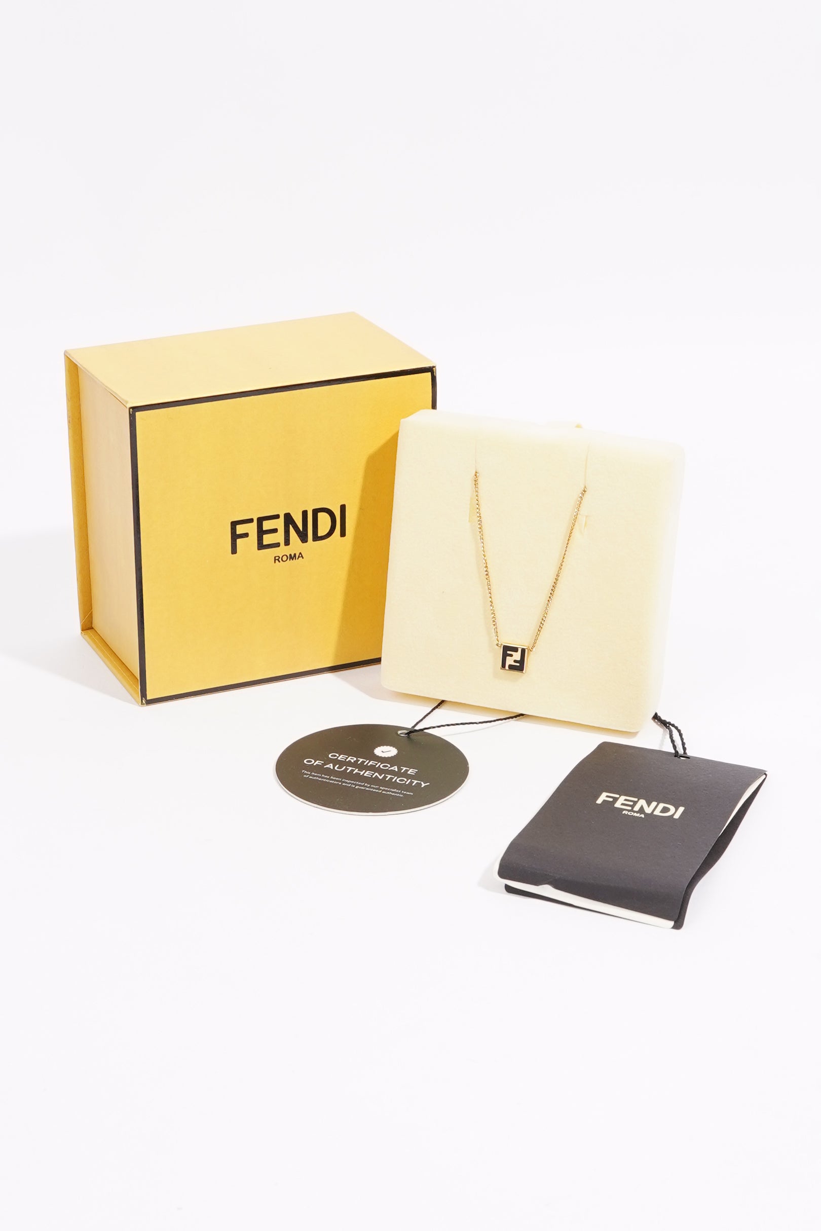 Fendi Womens O'Lock Necklace Golden Finish Base Metal