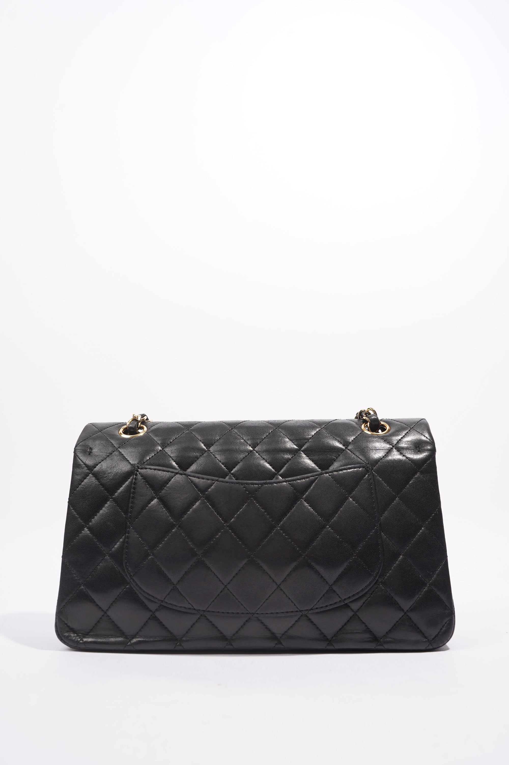 Chanel Lambskin Classic Double Flap Black Leather Medium