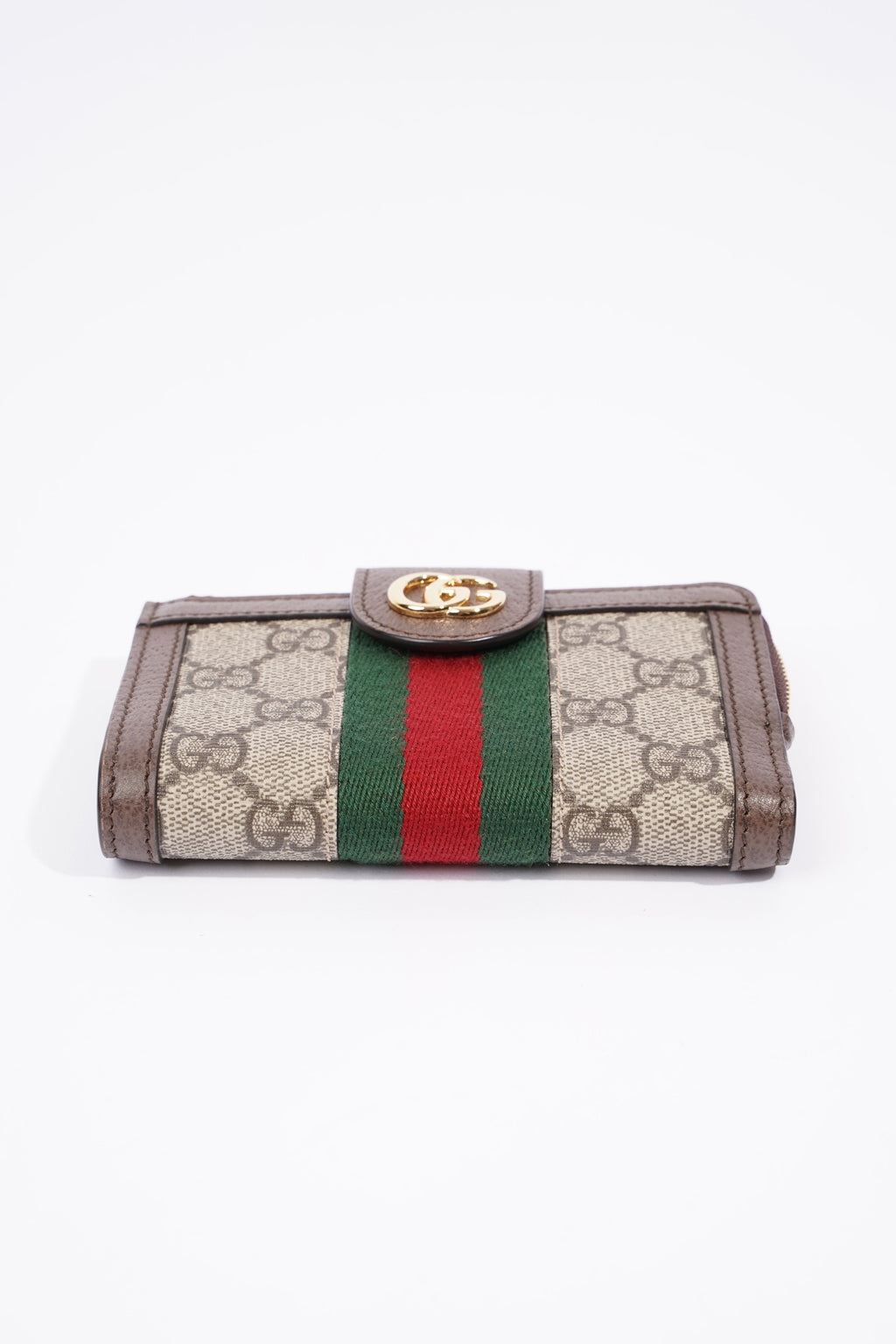 Gucci Ophidia GG-jacquard Web-stripe zipped wallet Monogram / Green / Red Canvas