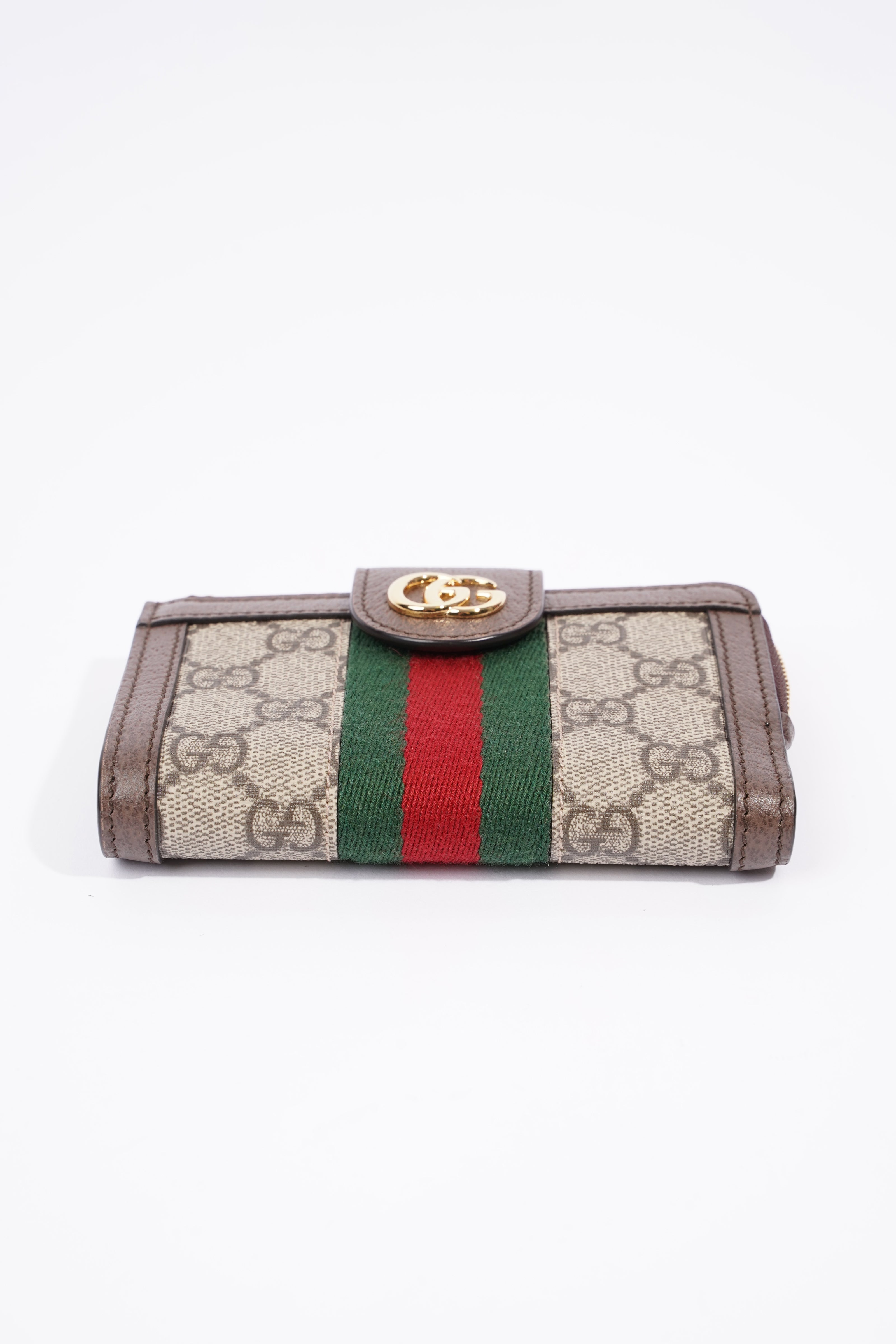Gucci Ophidia GG-jacquard Web-stripe zipped wallet Monogram / Green / Red Canvas