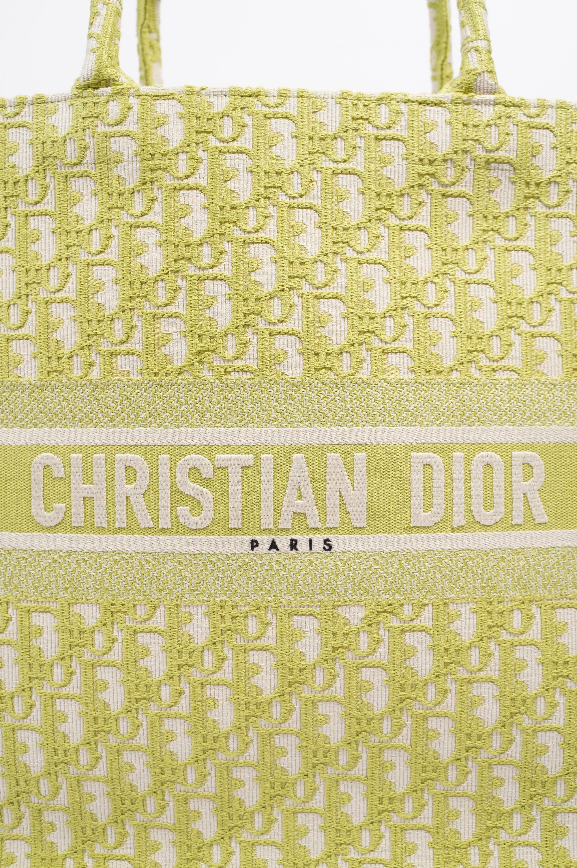 Christian Dior Womens Oblique Book Tote Green Large