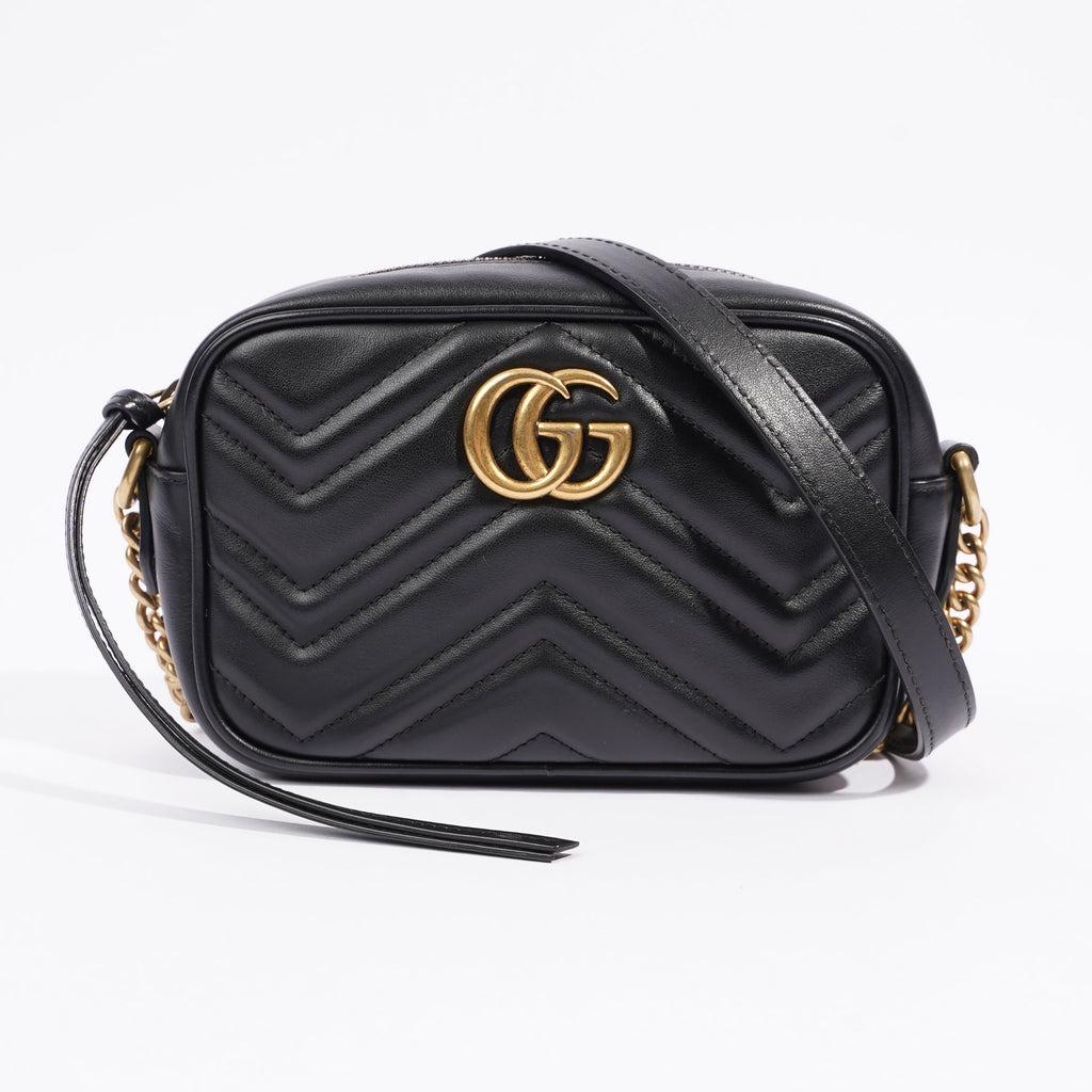 Gucci Marmont Zip Black Leather Mini