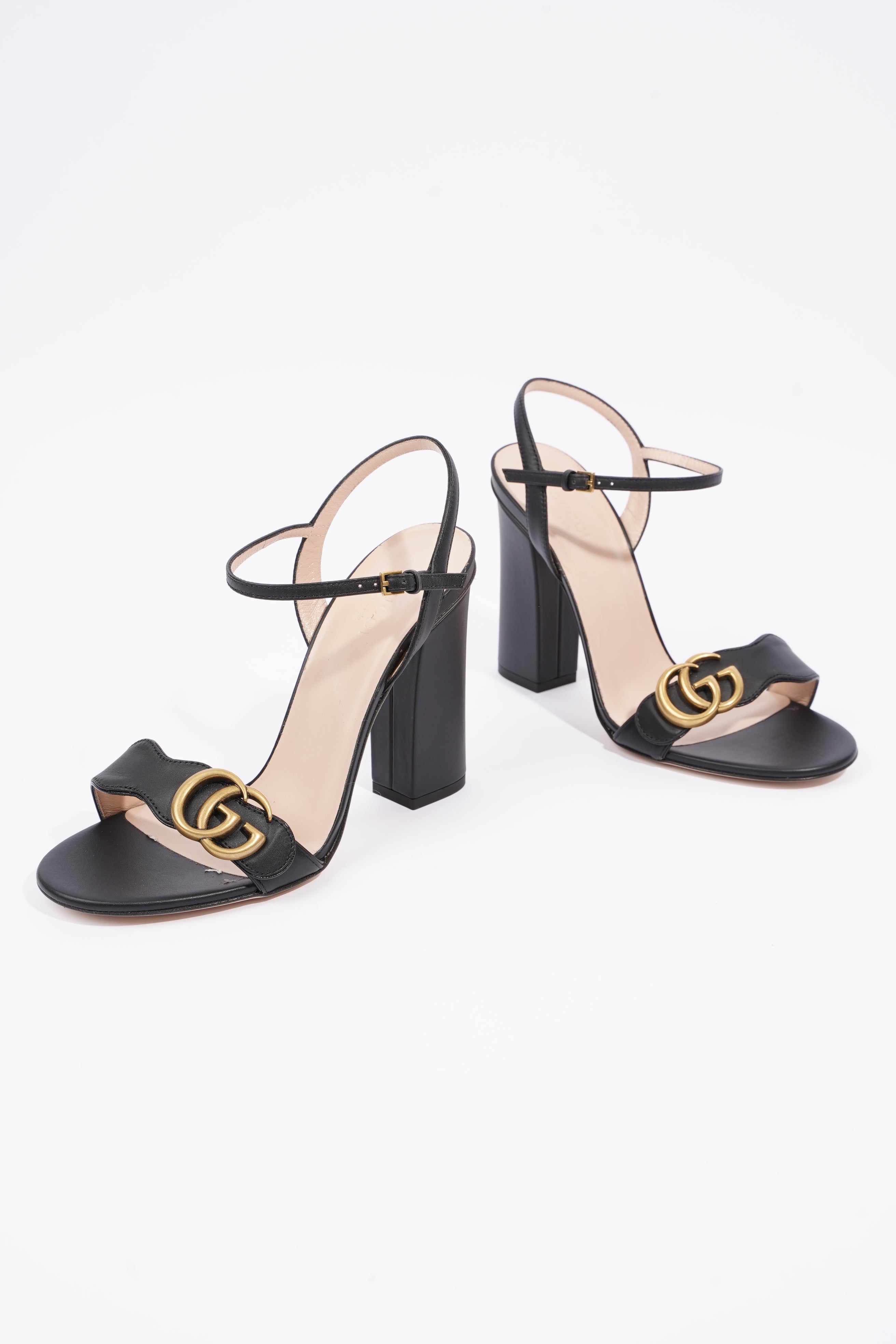 Gucci Womens Marmont Sandal Black / Gold EU 37 / UK 4