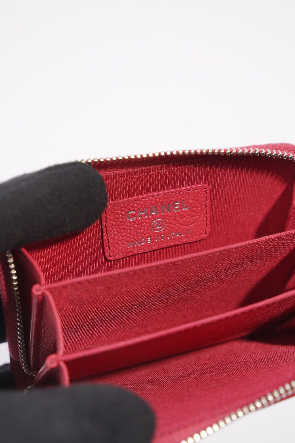 Chanel Womens Zippy Coin Wallet Pink Caviar Leather