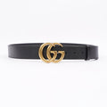 Gucci Womens Marmont GG Belt Black Leather 100 - 40"