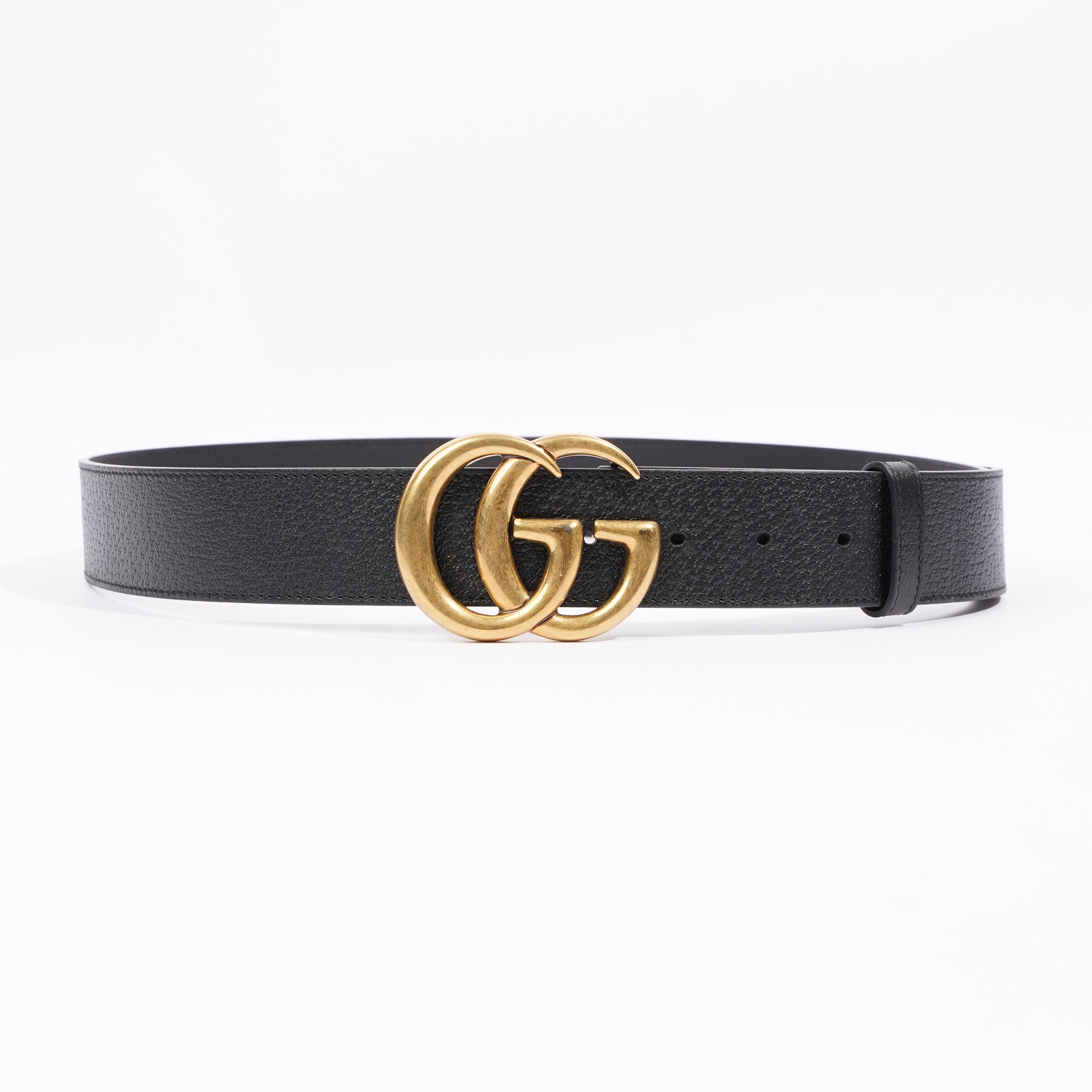 Gucci Womens Marmont GG Belt Black Leather 100 - 40"