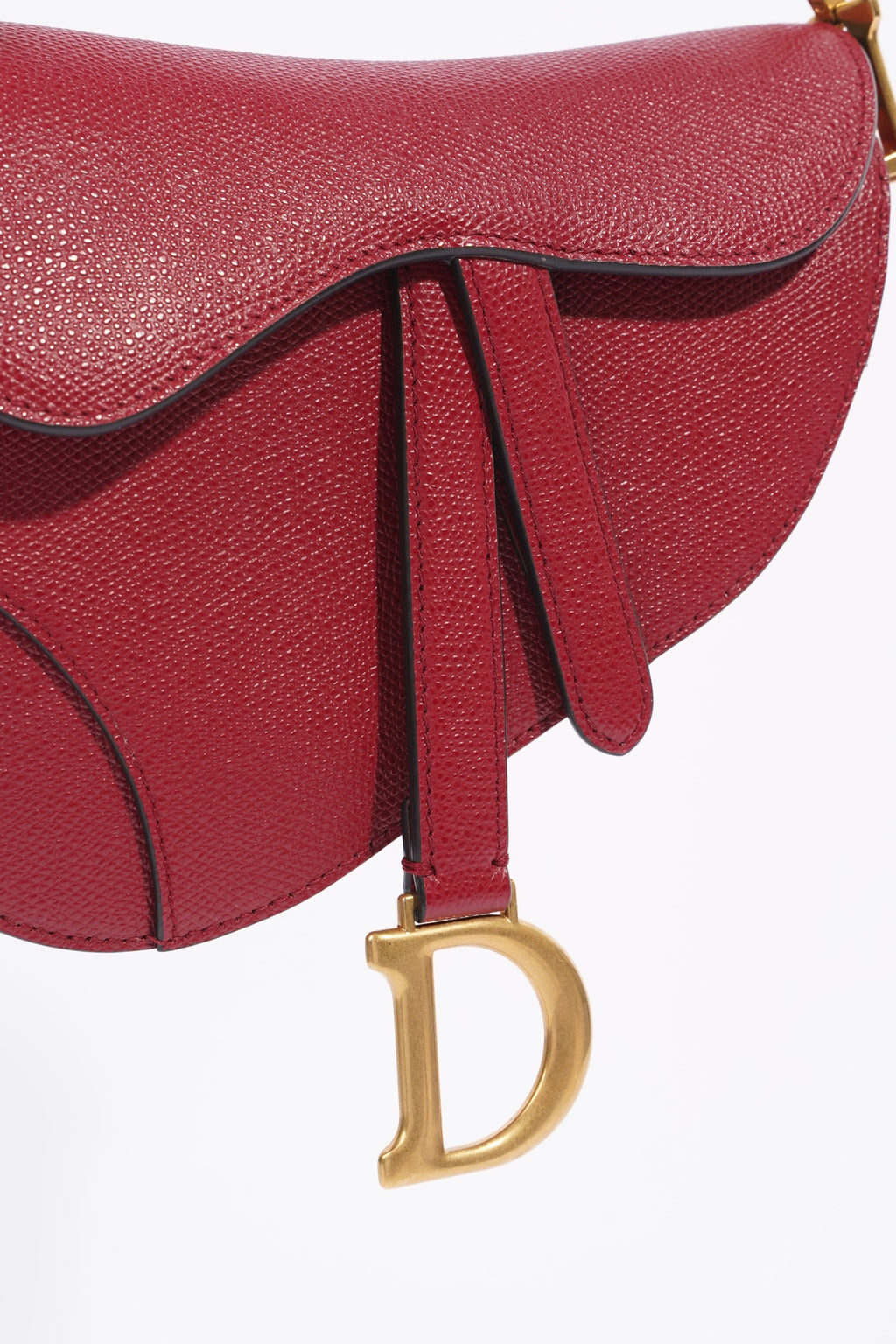 Christian Dior Saddle Bag Red Leather Mini