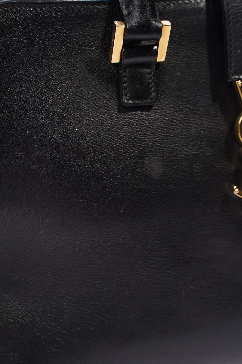 Saint Laurent Womens Cabas Black / Gold Small