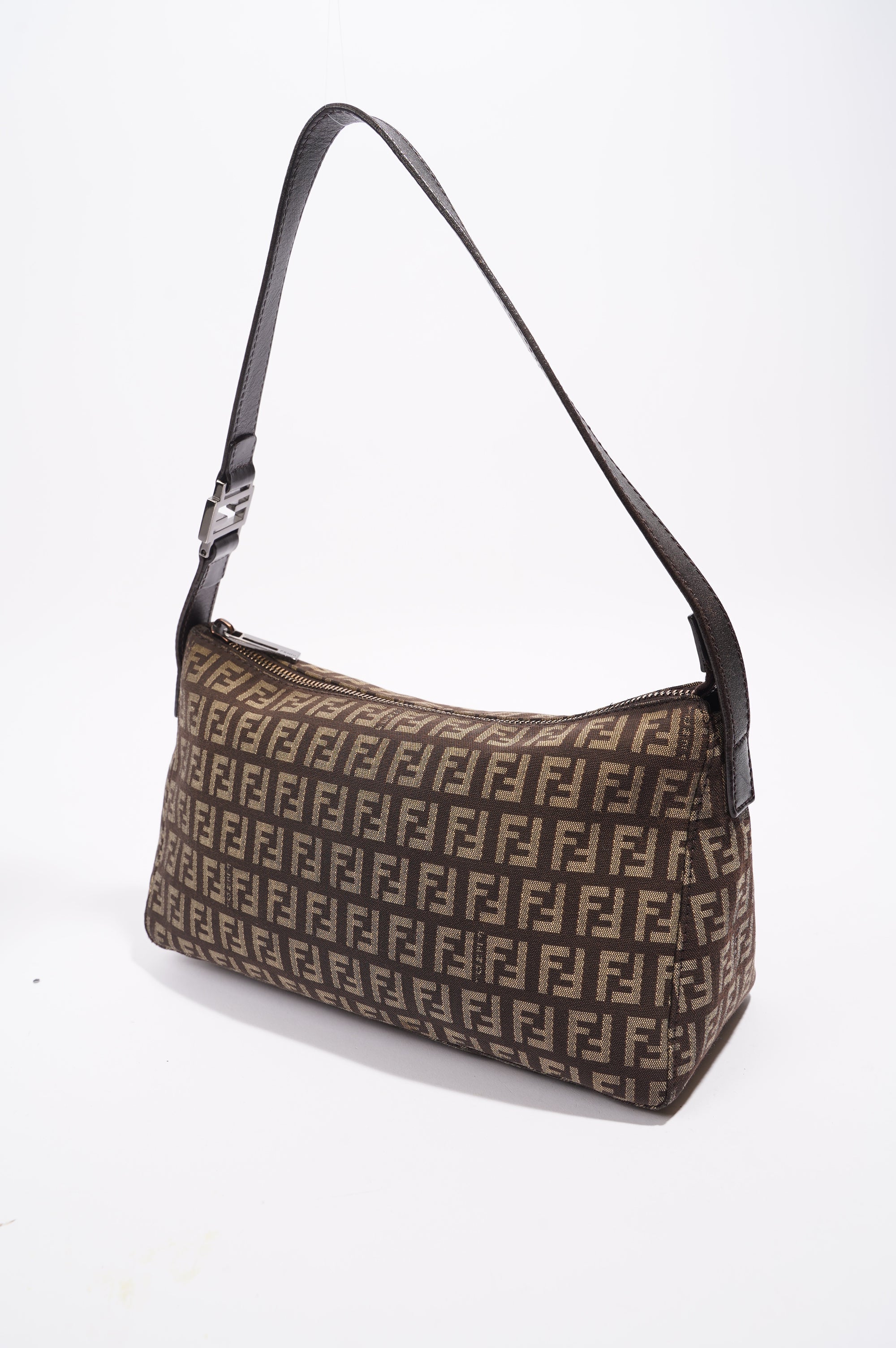 Fendi Womens Zucchino Bag Monogram Canvas